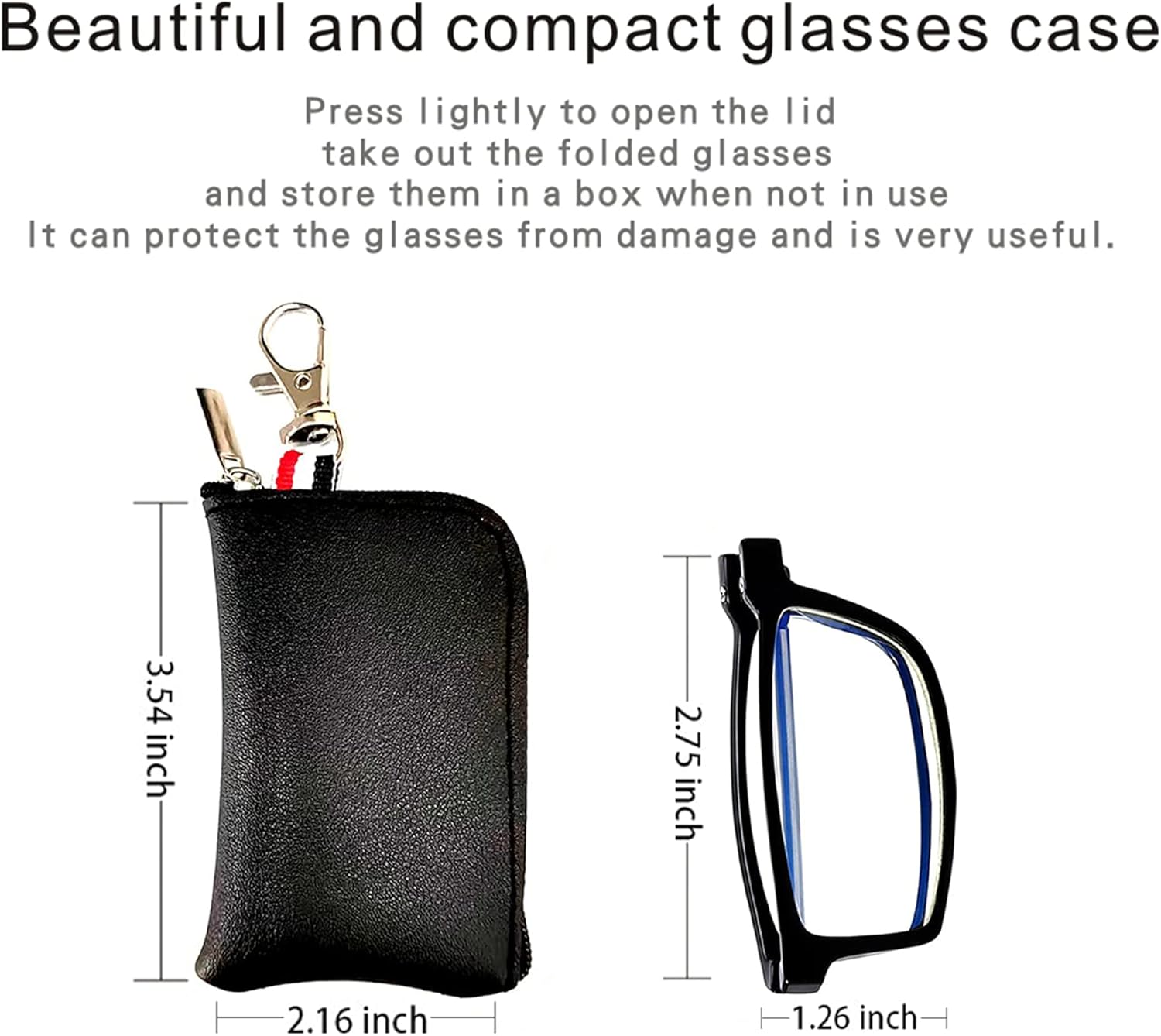 Gafas de lectura plegables, lectores compactos portátiles para mujeres y hombres en estuche (paquete de 3 1.75)