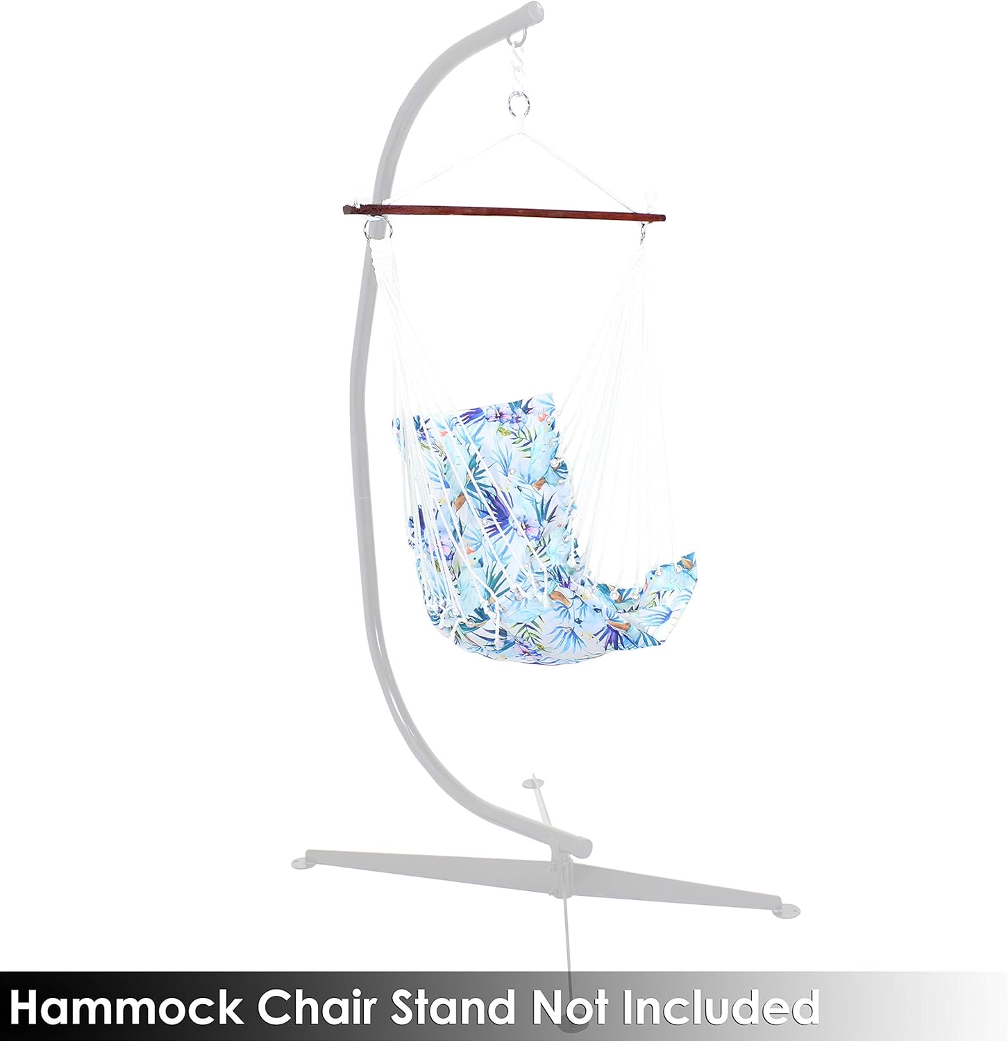 Sunnydaze Hamaca colgante con barra separadora y respaldo acolchado, asiento de silla colgante para patio trasero y patio, capacidad de peso de 300