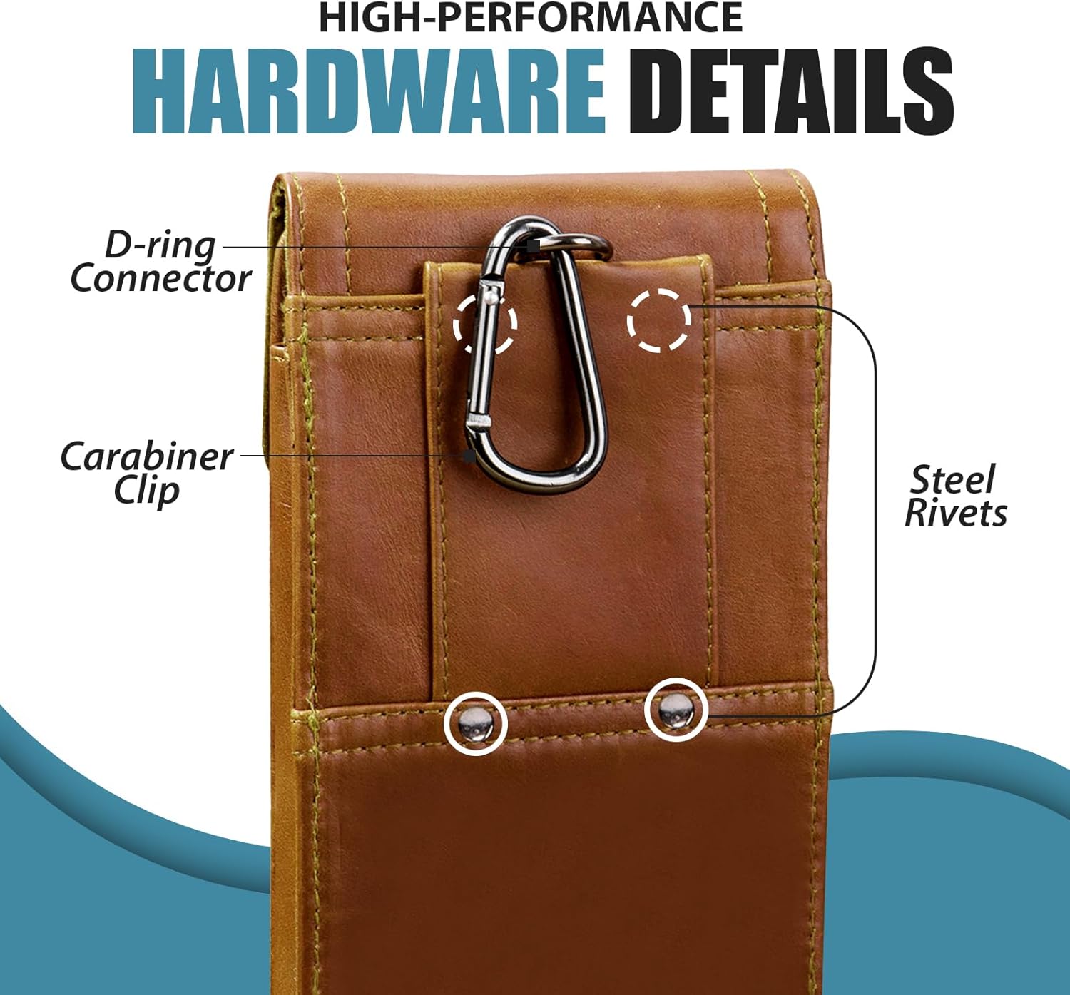 Hengwin Funda de piel auténtica 2 en 1 para teléfono celular compatible con iPhone 14 Pro Max iPhone 13 Pro Max, bolsa para cinturón con clip para