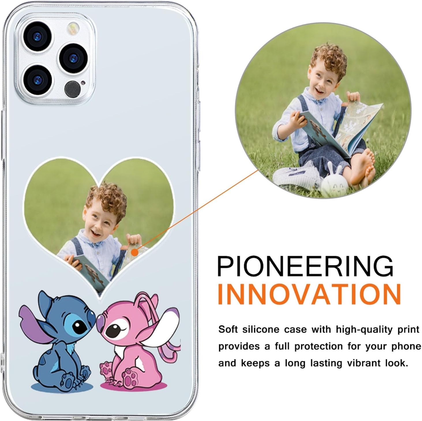 Funda transparente personalizada para iPhone 15 de 6.1 pulgadas, bonita funda de silicona con foto de dibujos animados de anime, regalo para
