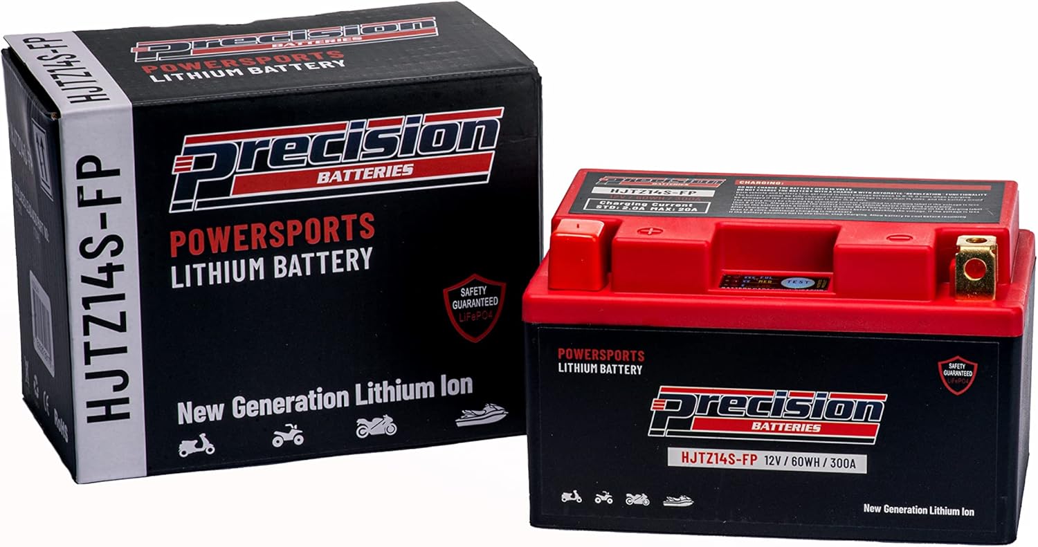 Precision HJTZ14S-FP – Batería de iones de litio de repuesto para Yamaha 1700CC VMAX, 2009-2017, 12 voltios, 60 WH 300 CCA