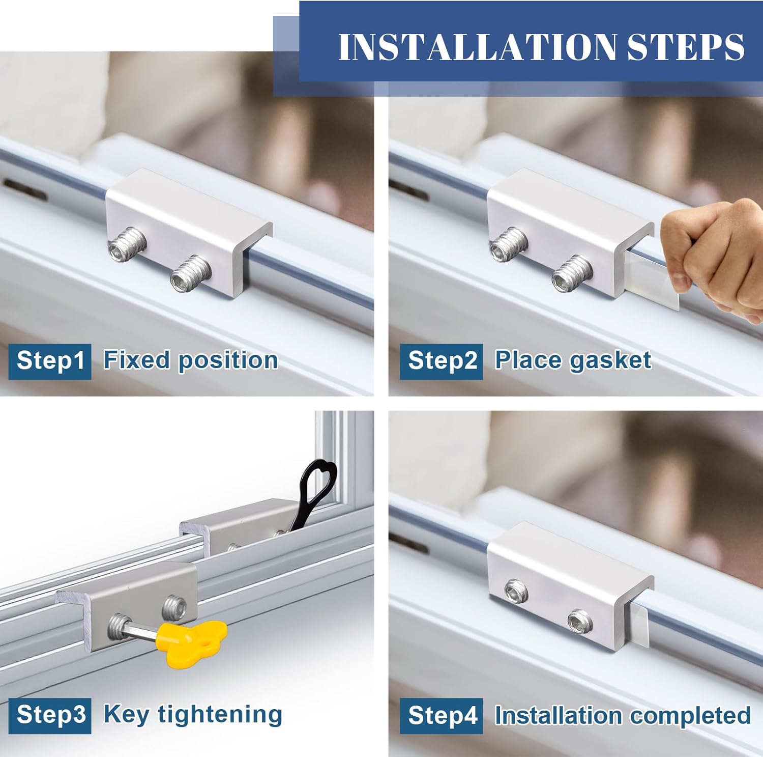 6 juegos de cerraduras de ventana con llave, cerraduras de ventana correderas de aluminio para ventanas correderas verticales horizontales puertas