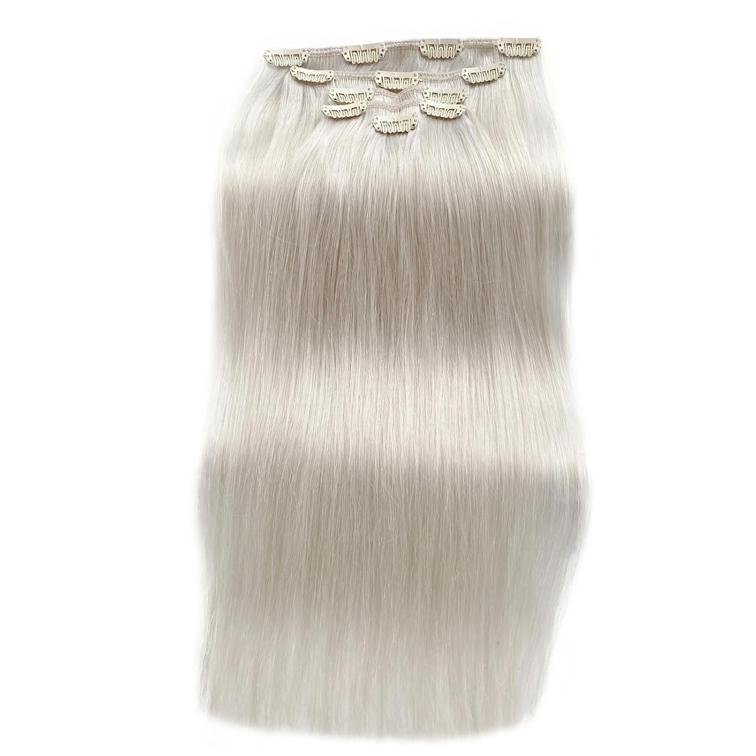 Extensiones de cabello humano con clip, de 16 pulgadas, extensiones de cabello humano real con clip, de 16 pulgadas, color negro azabache, sin