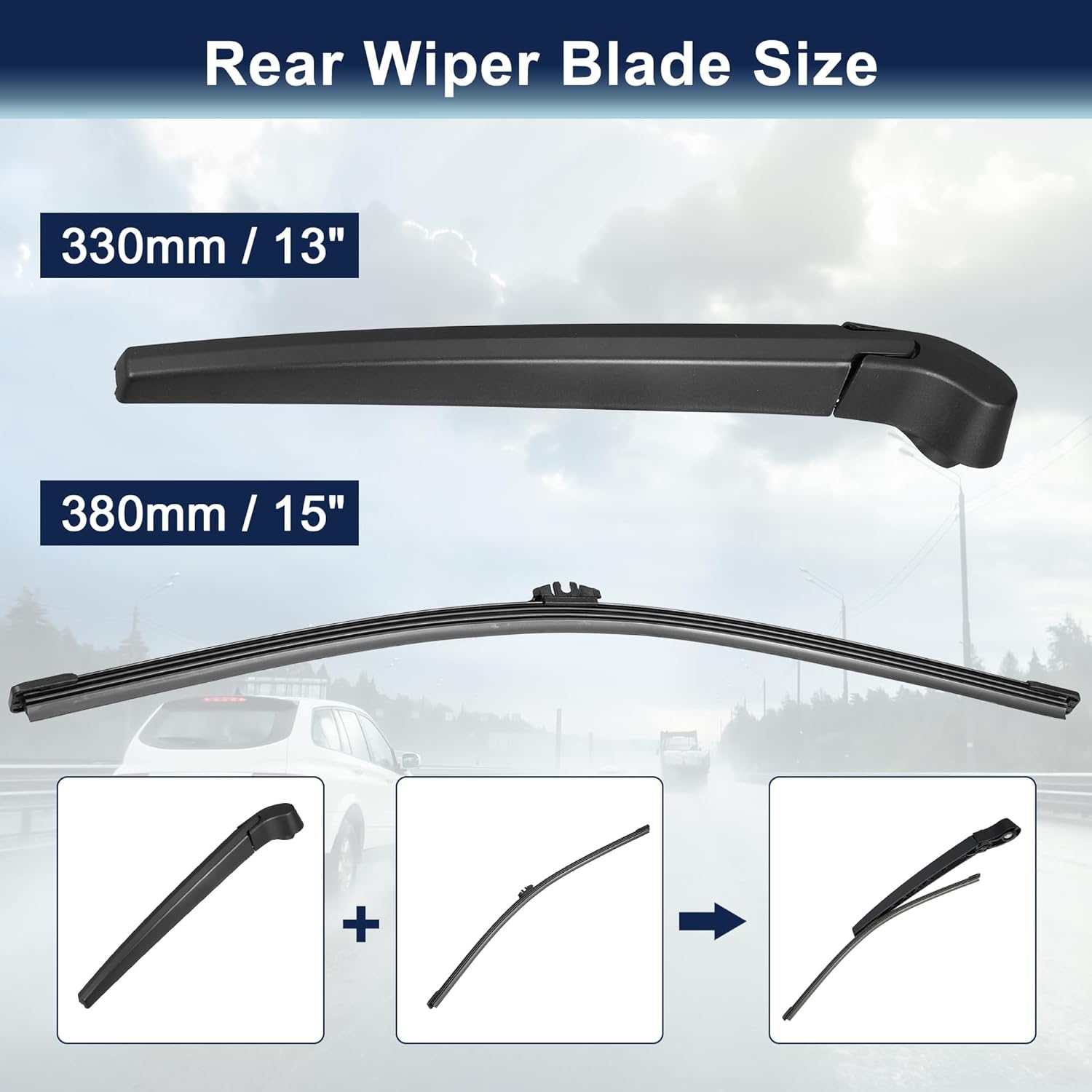 X AUTOHAUX Juego de brazo de limpiaparabrisas trasero para BMW X5 E70 2006 2007 2008 2009 2010 2012 2013