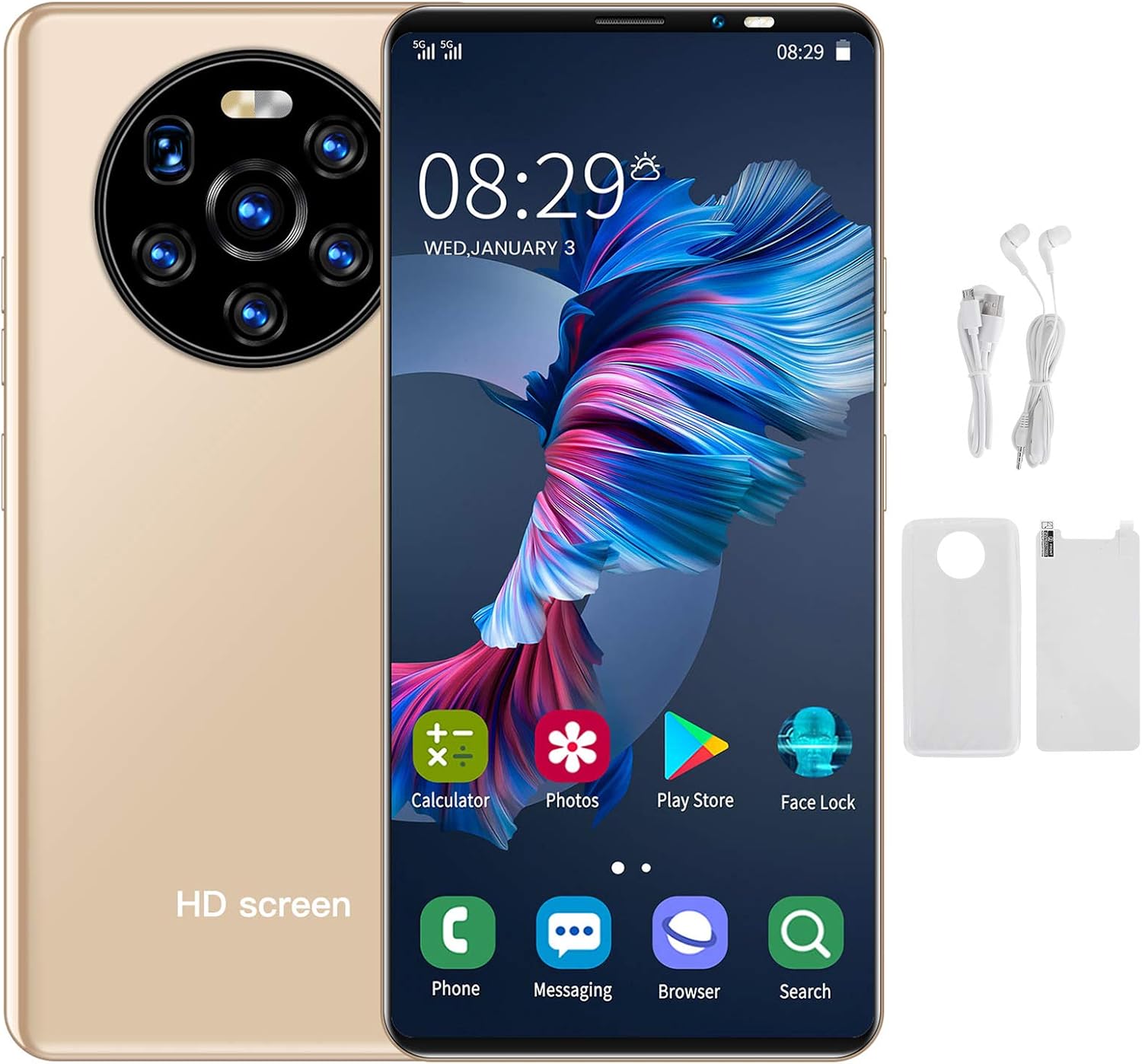 KIKYO Teléfonos inteligentes desbloqueados, LANDVO mate40 pro 5.45 pulgadas pantalla HD teléfono Android, teléfono celular desbloqueado dual SIM