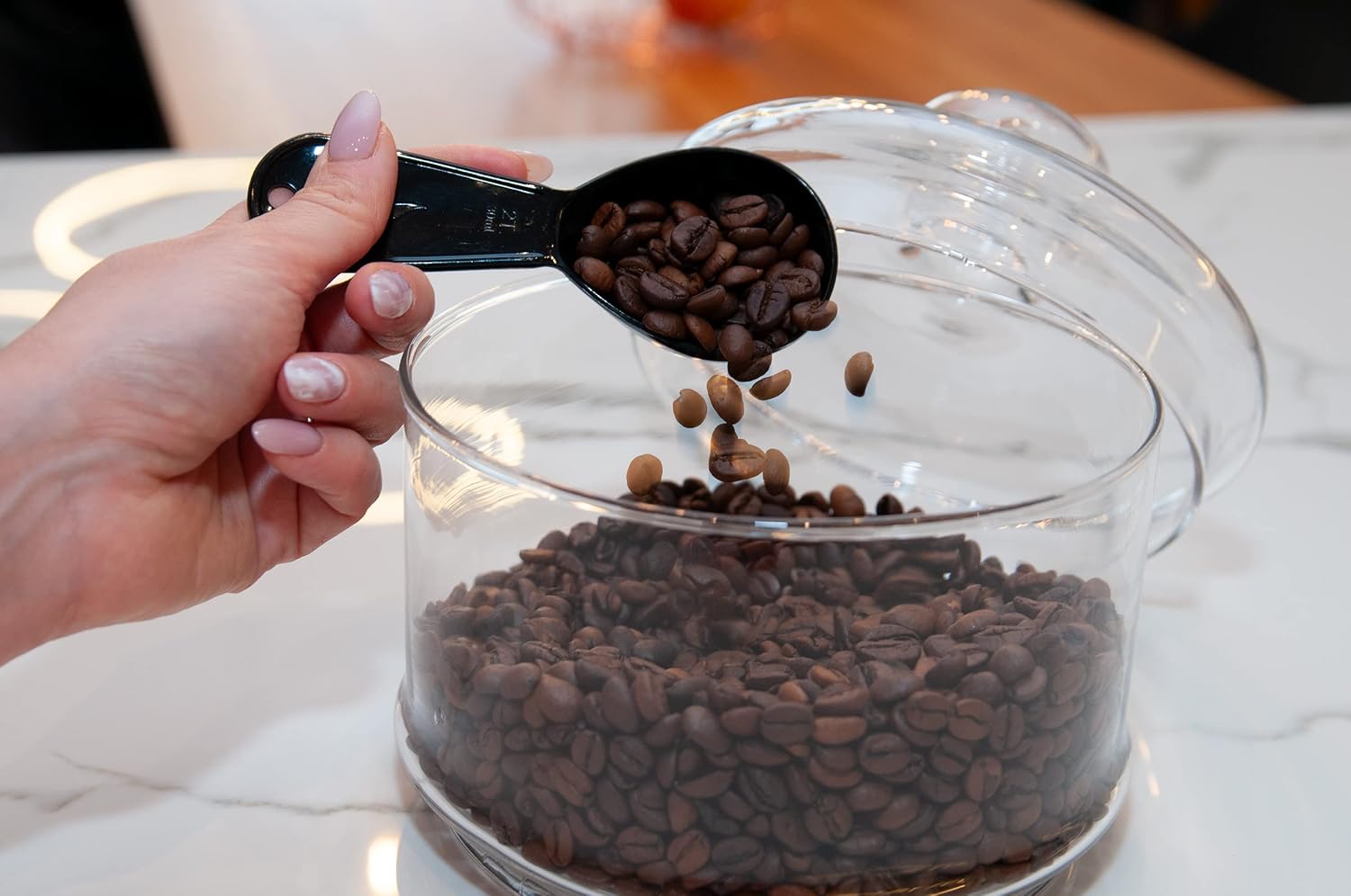 Juego de 2 cucharadas de plástico para café (0.5 fl oz y 1.0 fl oz), fabricadas en Estados Unidos (negro)