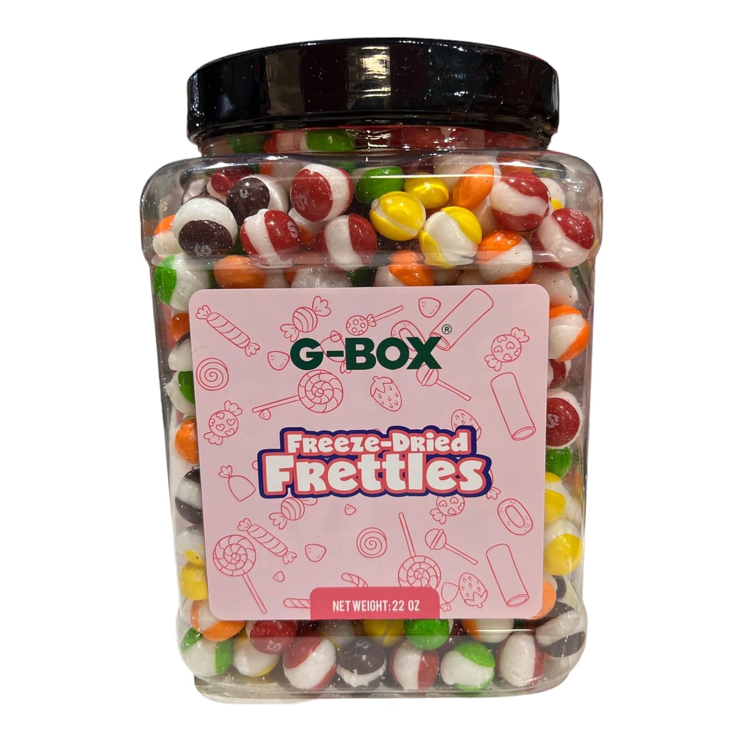 G-BOX Trastones liofilizados de 22 onzas, delicioso estallido crujiente y sabroso, sellado hermético en un recipiente de delicatessen