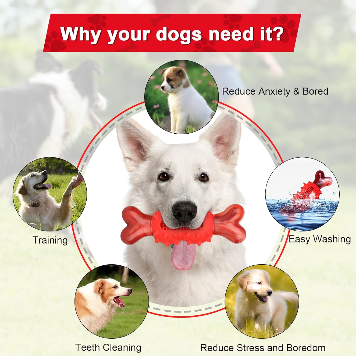 VIWIK Masticables para perros para masticadores agresivos, juguetes masticables para perros inteligentes grandes, medianos y pequeños, juguete de