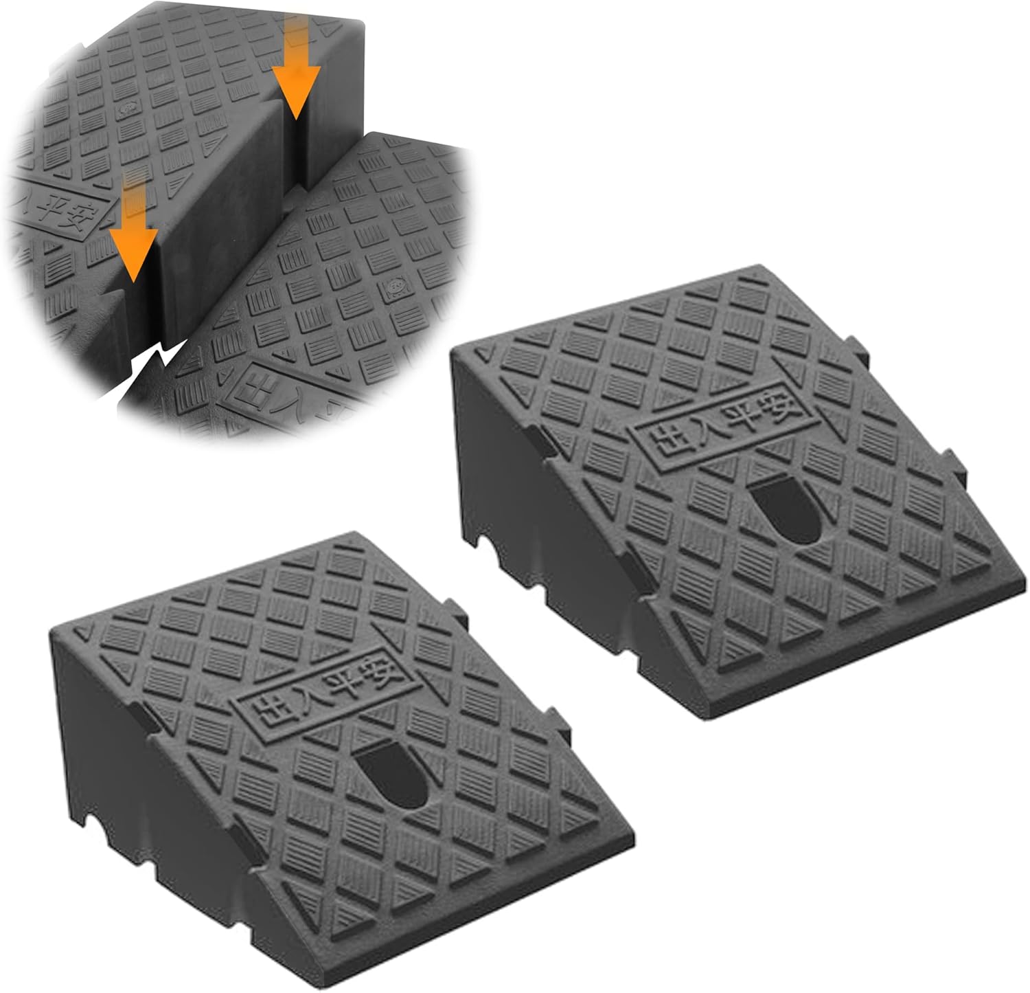 Rampa de bordillo, rampas de plástico ligero portátil para bordillos, rampas para autos bajos, rampa de motocicleta, rampas de bordillo – 2 piezas
