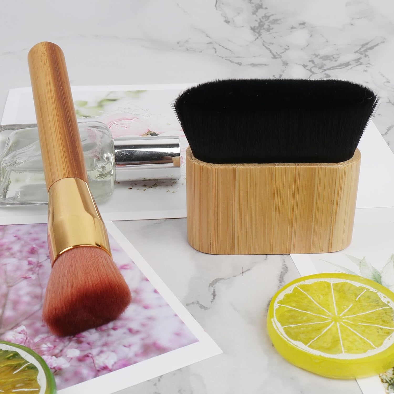 Fancylovesotio Brocha de maquillaje corporal, aplicador de protector solar para niños, cepillo de base Kabuki, cepillo autobronceador para cuerpo,