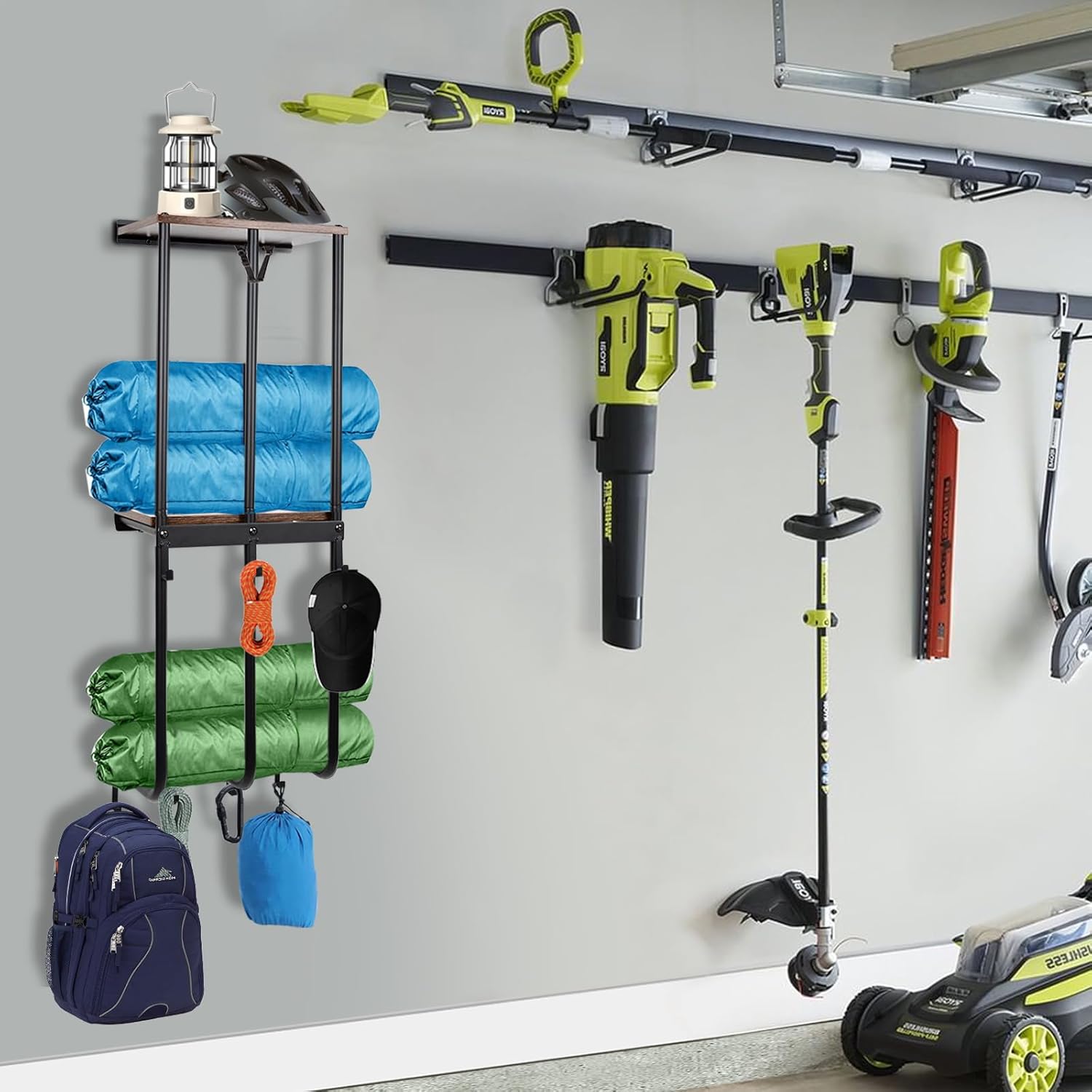 Estante de almacenamiento de pared para silla de campamento para garaje, soporte para silla de campamento, organizador de silla de césped de pared,