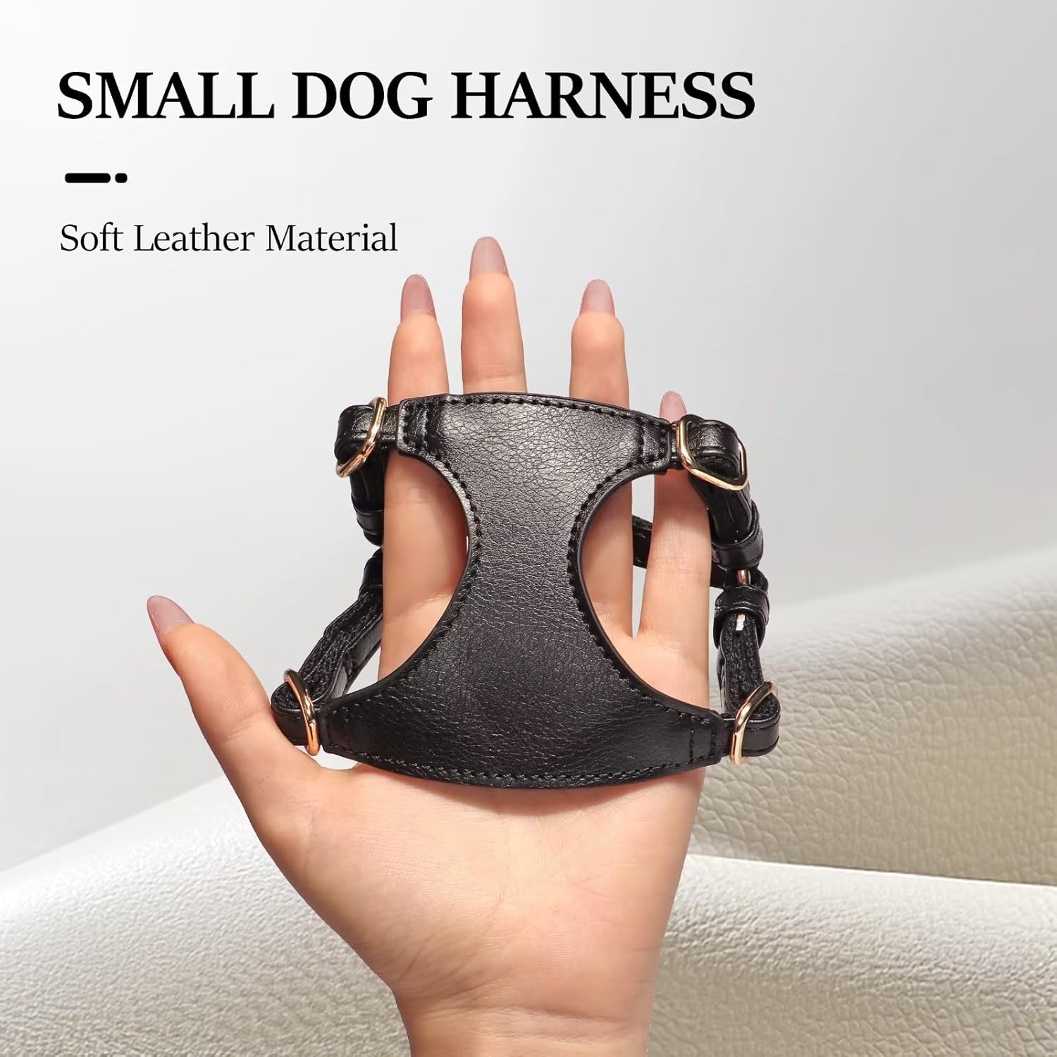 Didog Arnés sin tirones para perros pequeños, suave y ligero juego de arnés y correa para perros pequeños, duradero y ajustable, arnés de cuero XXS