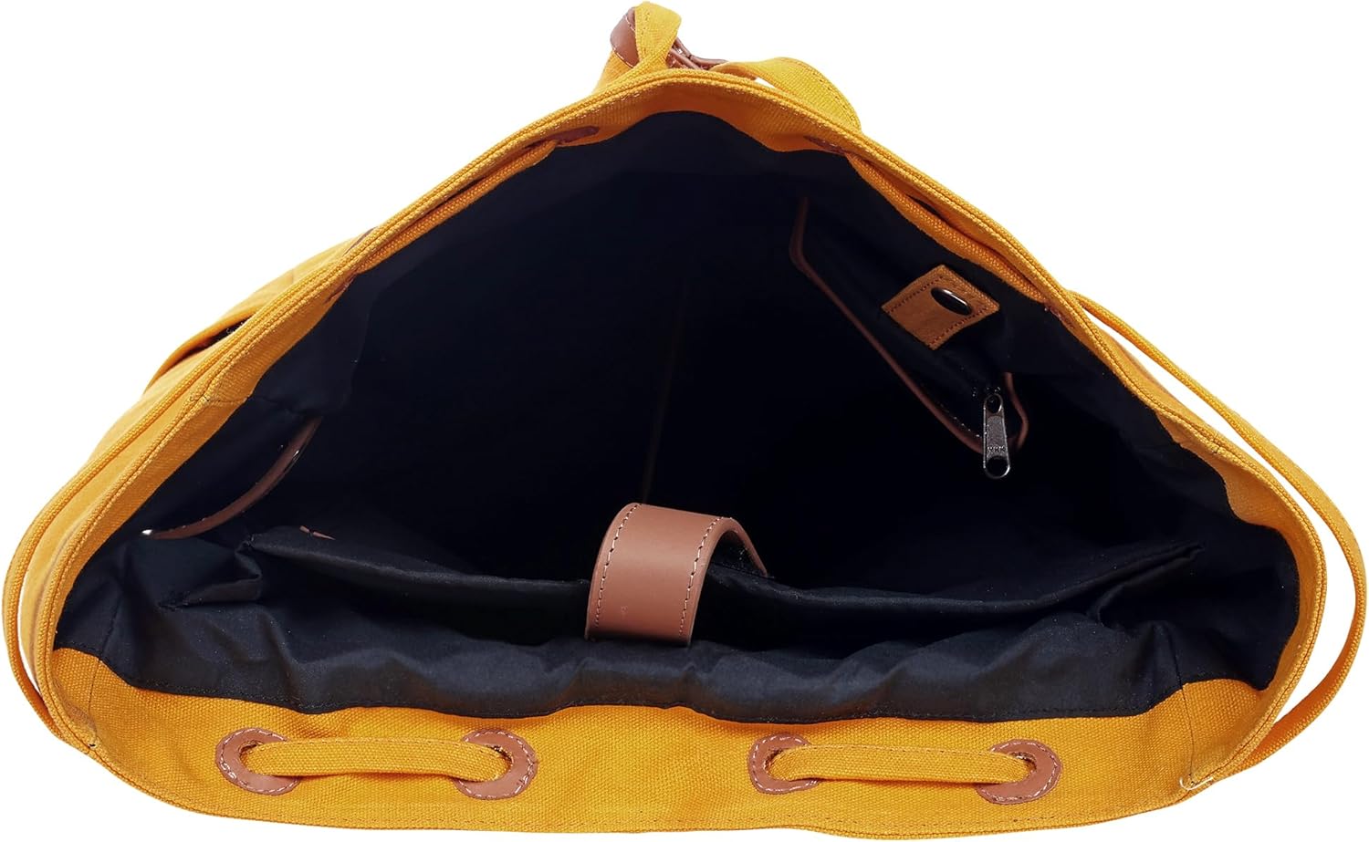 Svenklas Hagen Mochila  20 L de algodón orgánico italiano de cuero italiano 16″ pulgadas bolsa para portátil para hombres y mujeres, Limón cromo,