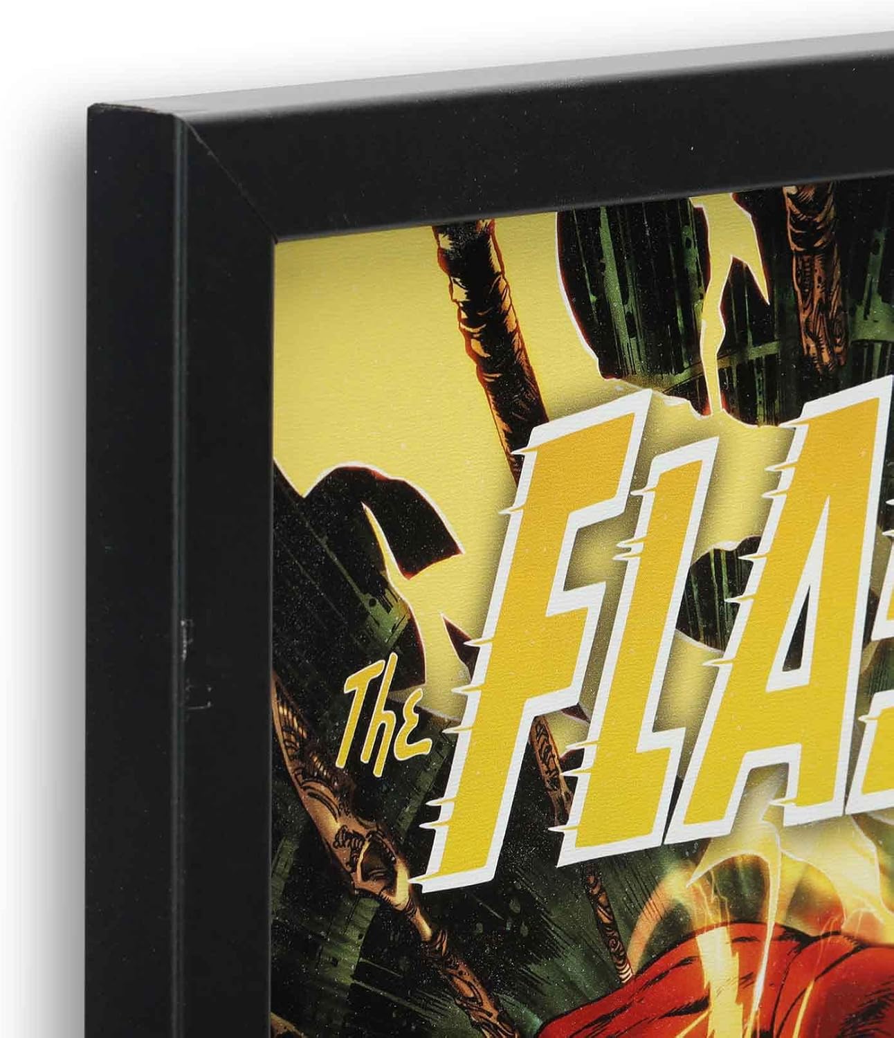DC Comics The Flash Fiery Scene – Decoración de pared de madera enmarcada  Arte de pared Flash para hombre cueva o sala de cine