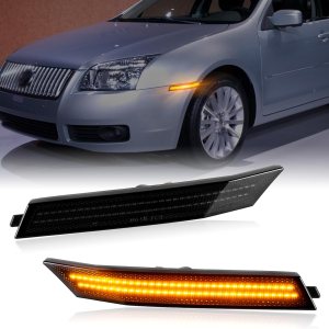 Gempro Luces LED para parachoques delantero lateral para Ford Fusion 2006-2009, luces de señal de estacionamiento, lente ahumada, 2 unidades Gempro Luces LED para parachoques delantero lateral para Ford Fusion 2006-2009, luces de señal de estacionamiento, lente ahumada, 2 unidades