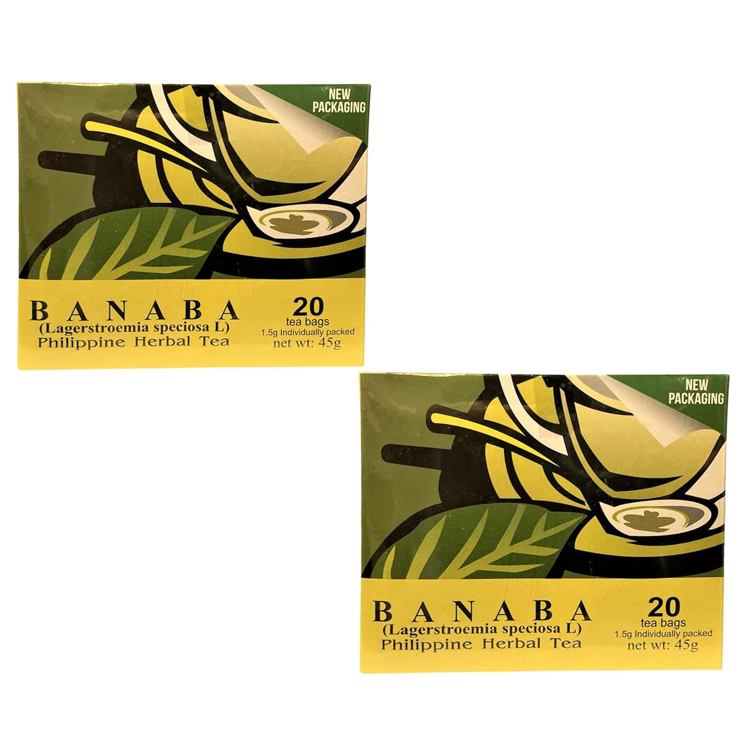 Banaba Philippine Tea Organic Herbal  Paquete de 2  20 bolsitas de té por caja  Total 40 bolsas de té  100 % hojas de banaba más finas  Té de flor