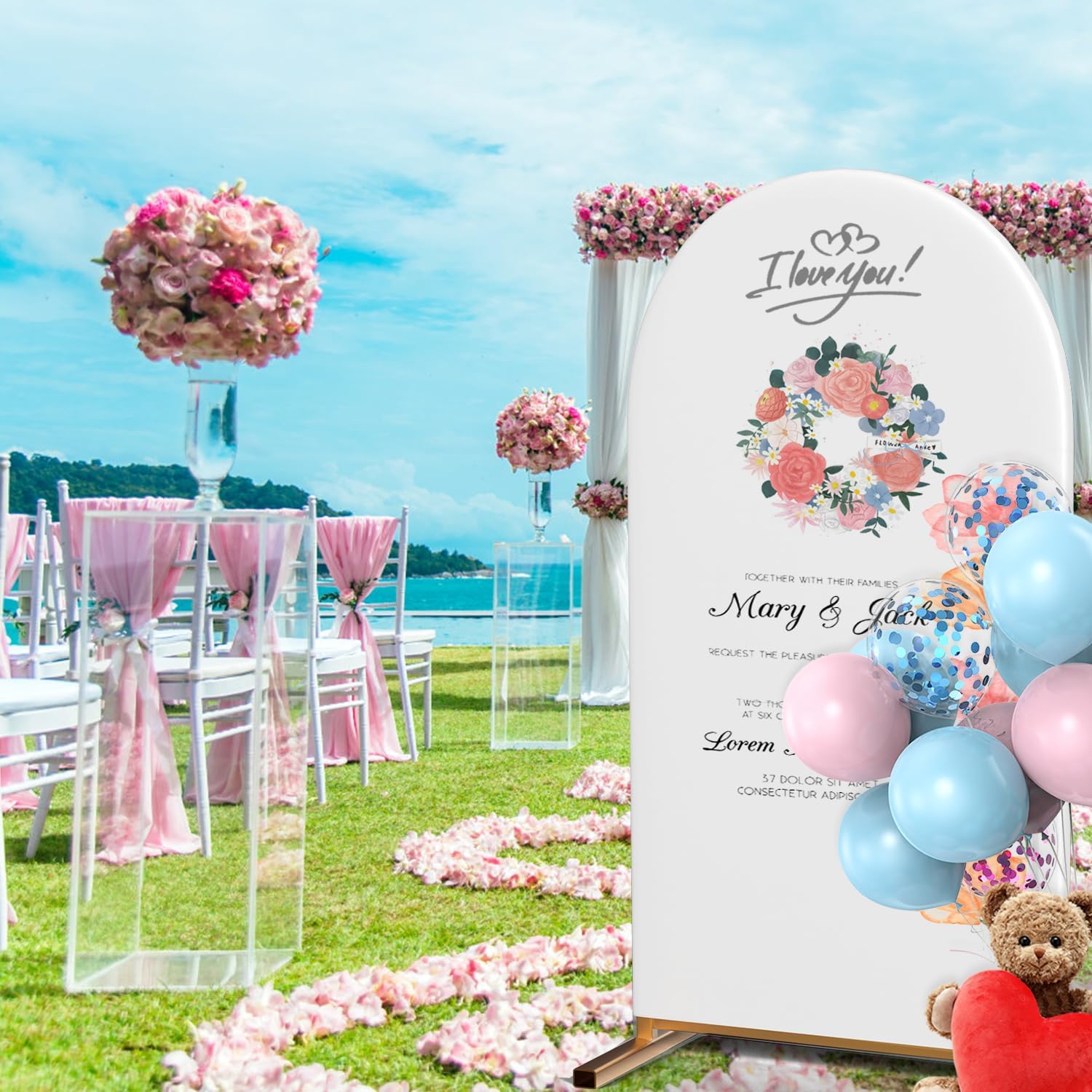 Arch Backdrop Cover 6.0FT White Spandex Fitted Wedding Arch Stand Covers Round Top Chiara Arch Backdrop Panels for Wedding Ceremony Birthday Party