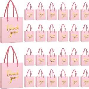60 bolsas pequeñas de regalo de agradecimiento con asas de 4 x 2.75 x 4.5 pulgadas, papel de aluminio dorado para fiesta de agradecimiento de 60 bolsas pequeñas de regalo de agradecimiento con asas de 4 x 2.75 x 4.5 pulgadas, papel de aluminio dorado para fiesta de agradecimiento de