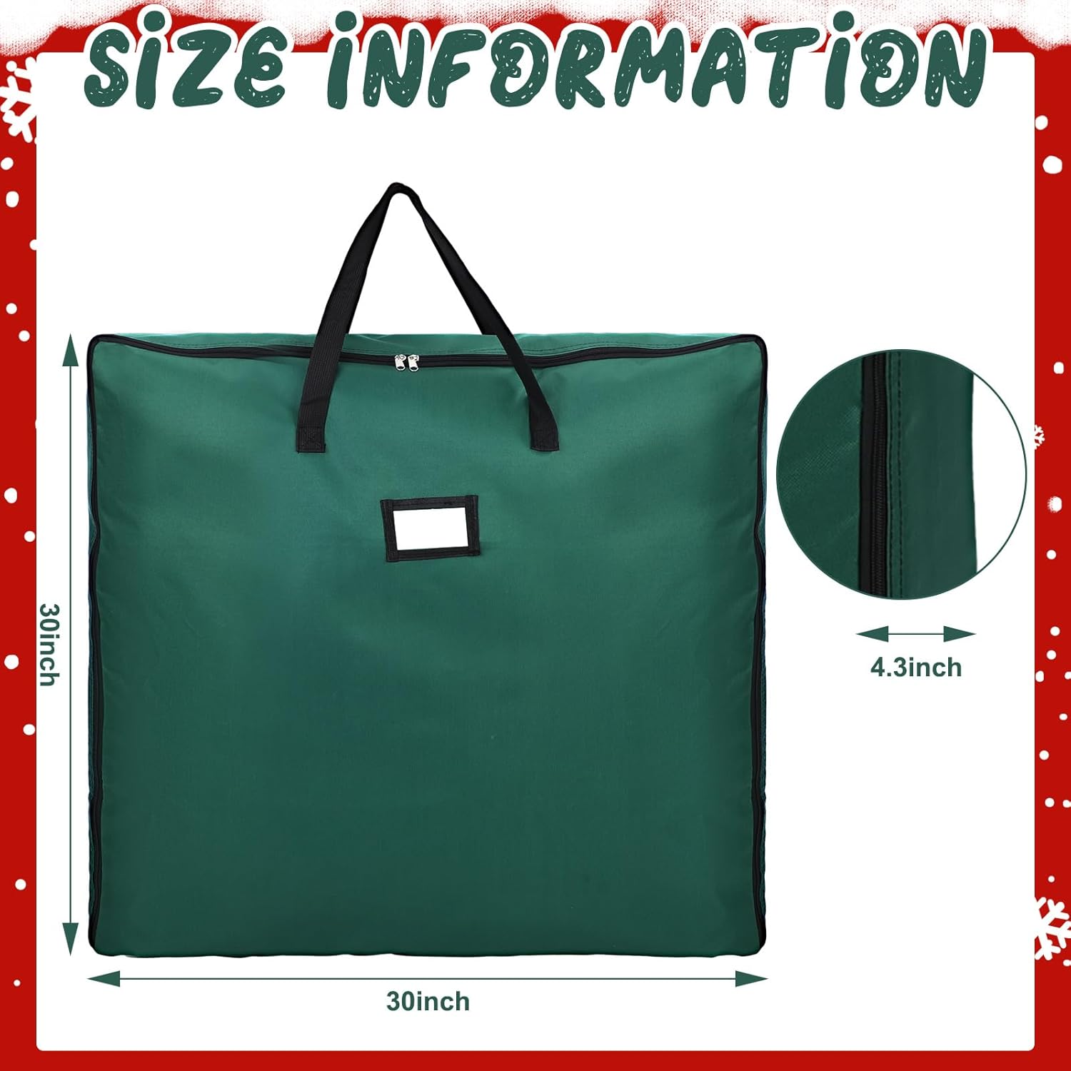 Paquete de 2 bolsas de almacenamiento para árbol de Navidad, contenedor grande de almacenamiento para árbol de Navidad de 6 pies con ventana