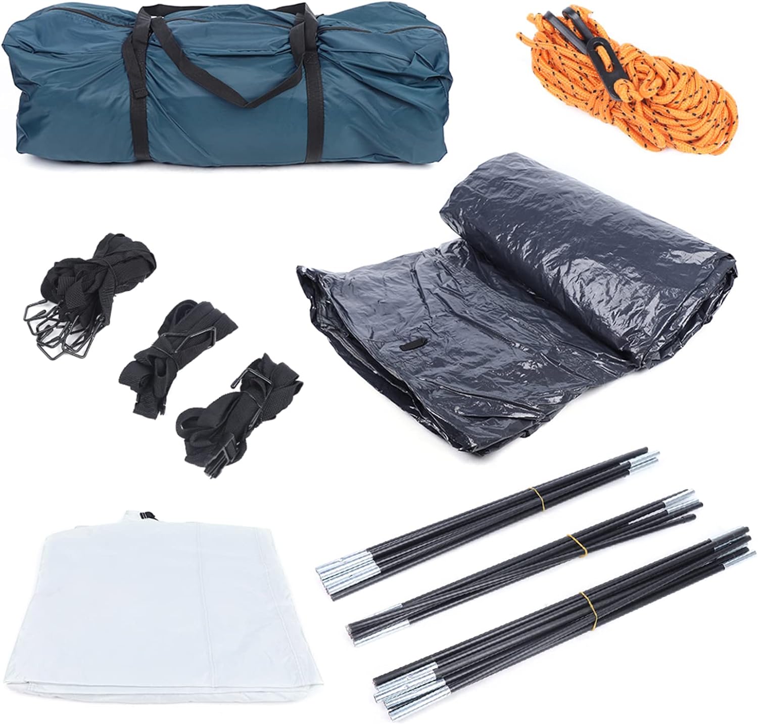 Tienda de campaña SUV para camping, tienda de campaña universal para exteriores con gran espacio para 4 personas, toldo impermeable blanco y verde,