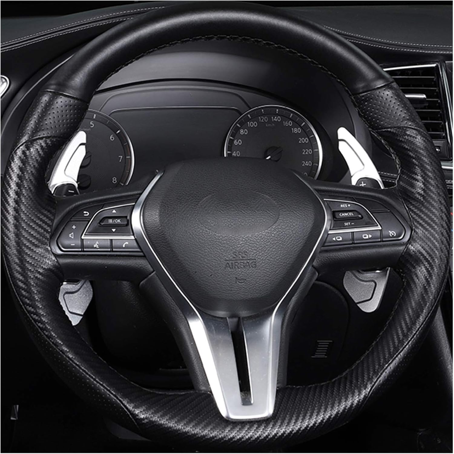 Paddle Shifter Fit for Infiniti Q50 QX50 Q60 Coupe 2019 Nissan Skyline GT Car Steering Wheel Paddles Extend DSG Sticker Accessories (Color Name