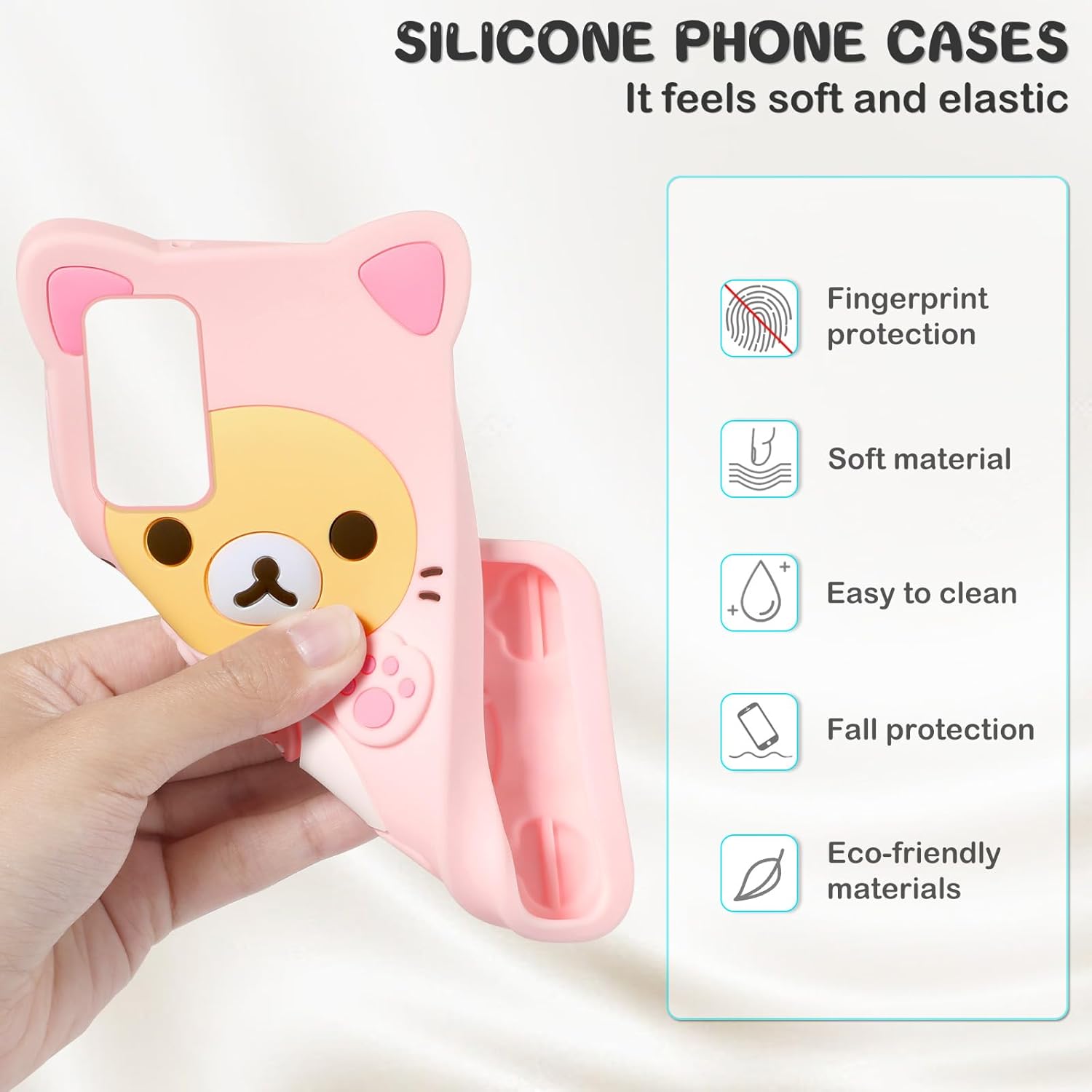 STSNano Funda Kawaii para teléfono Samsung Galaxy A03s 3D, lindo oso de dibujos animados, a la moda, divertida, divertida, suave, TPU para Samsung