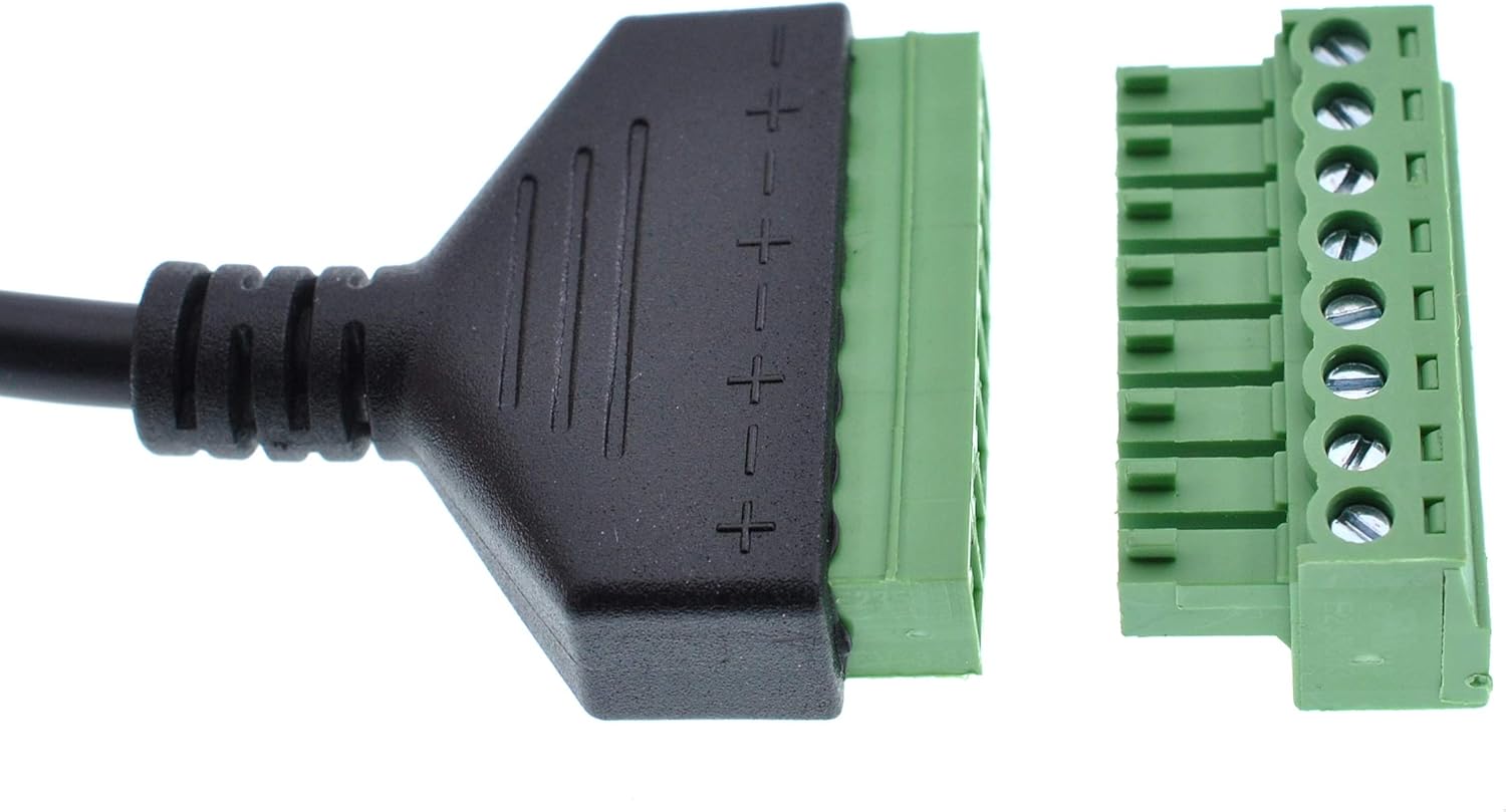 Oiyagai 1pc compatible RJ45 tornillo terminal adaptador adaptador cable RJ45 8p8c macho Jack a 8 pines tornillo terminal Connecto 9.8 in