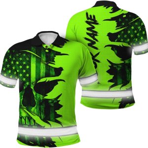 HiVis Custom Polo reflectante con bandera de camuflaje de alta visibilidad para hombres y mujeres, polo de seguridad para trabajo, patriótico HiVis Custom Polo reflectante con bandera de camuflaje de alta visibilidad para hombres y mujeres, polo de seguridad para trabajo, patriótico