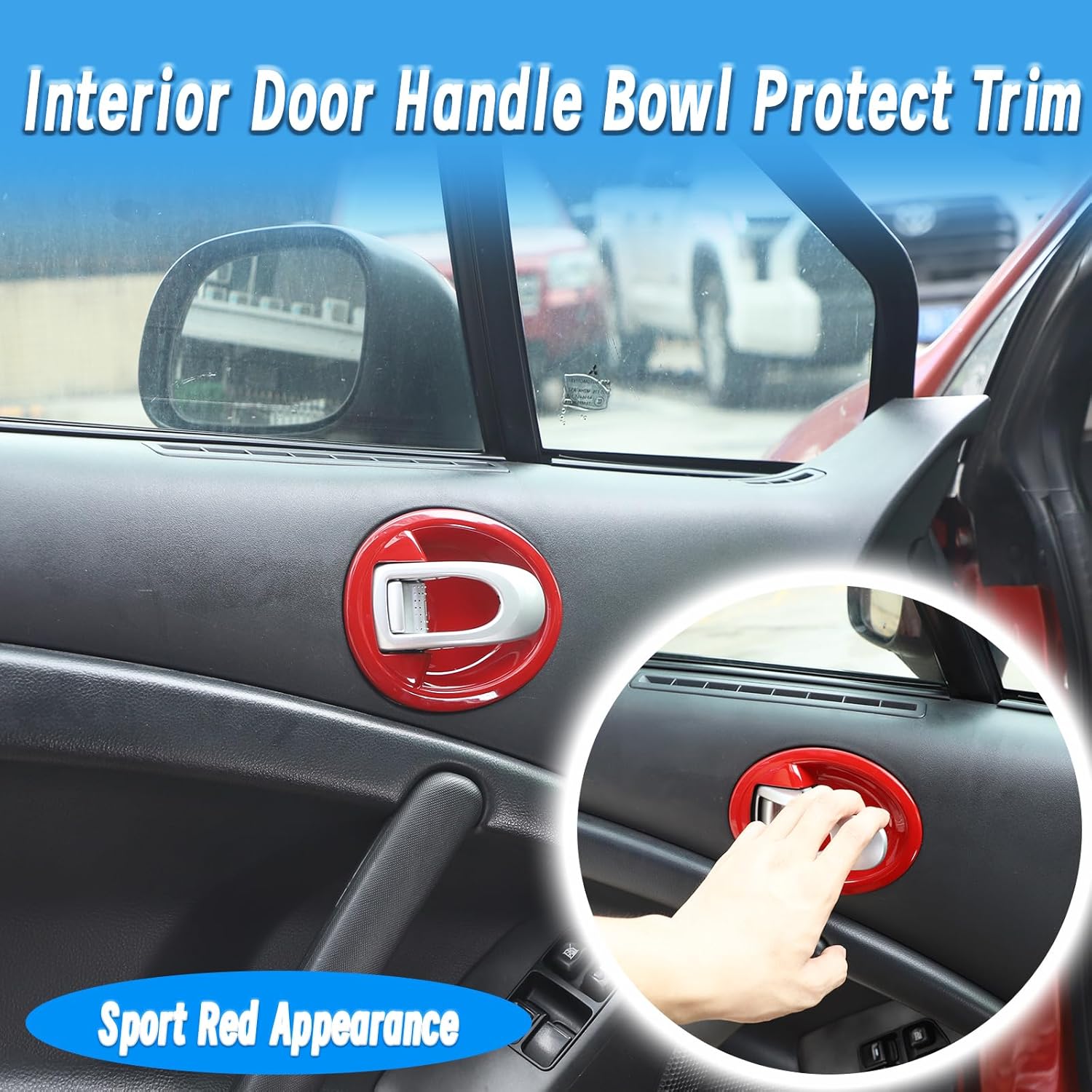 Tirador de puerta interior de ABS compatible con Mitsubishi Eclipse 2006-2011, manija interior izquierda y derecha, tazón, protección antiarañazos,