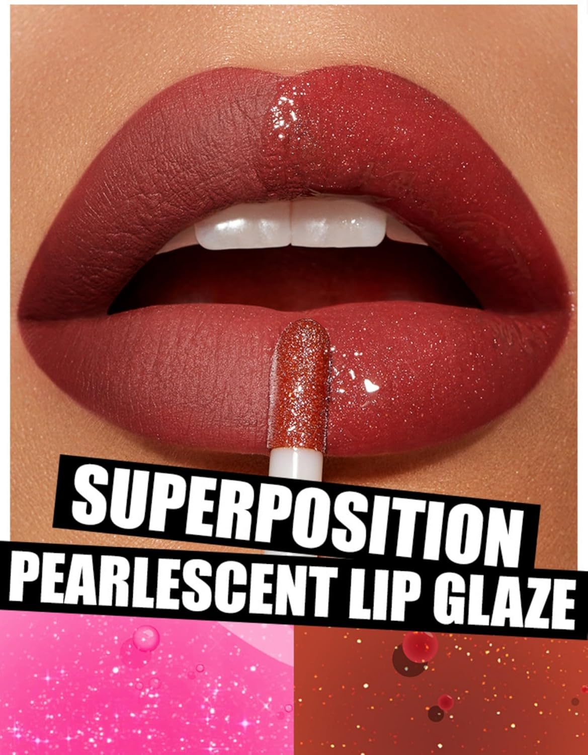 MAEPEOR Aceite de labios, color de labios brillante hidratante ultrahidratante, 16 tonos, cabeza de cepillo grande, antiadherente, de larga