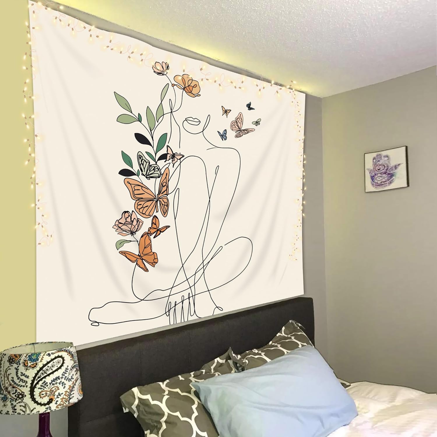 SVBright Tapiz abstracto para colgar en la pared de tela de mariposa para mujer, 59 pulgadas de ancho x 51 pulgadas de alto, moderno de mediados de