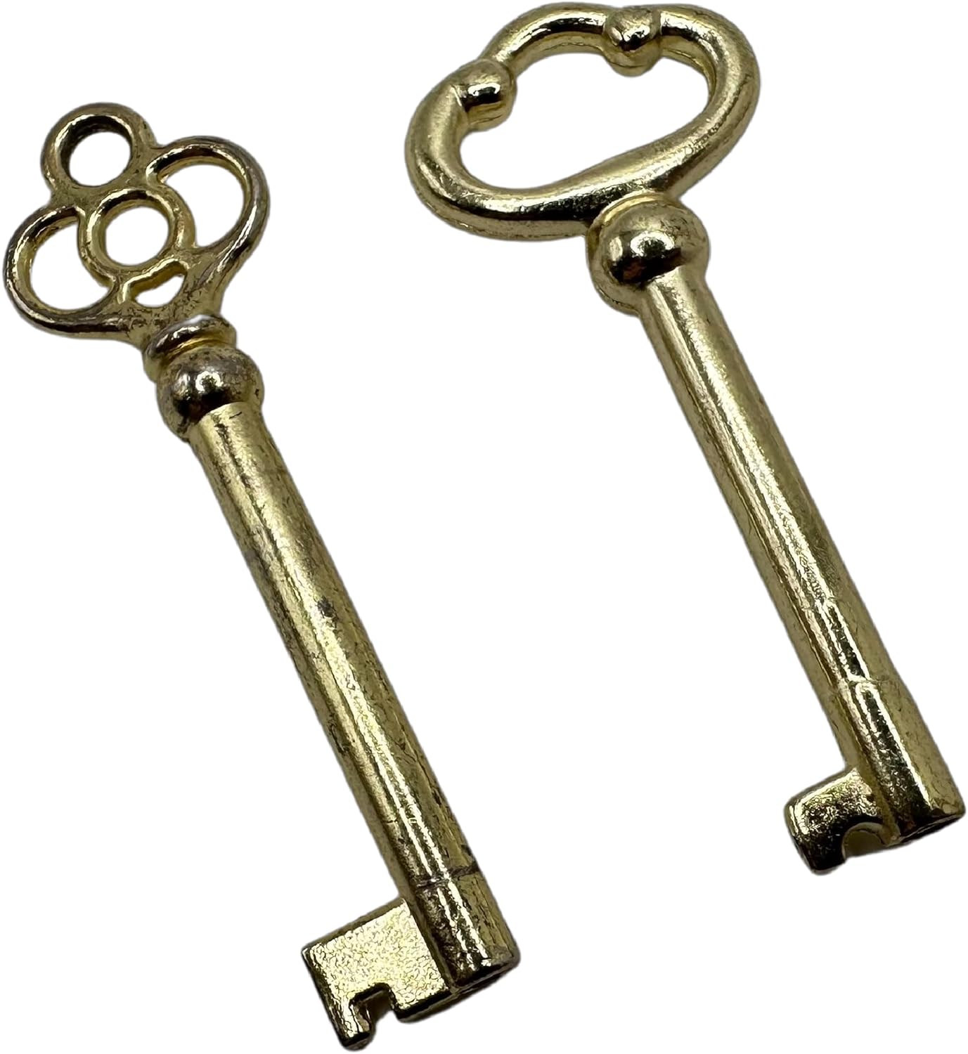 Llaves de esqueleto de latón reemplazo universal de llave de barril para muebles y cerraduras vintage  Juego de 2 (latón)