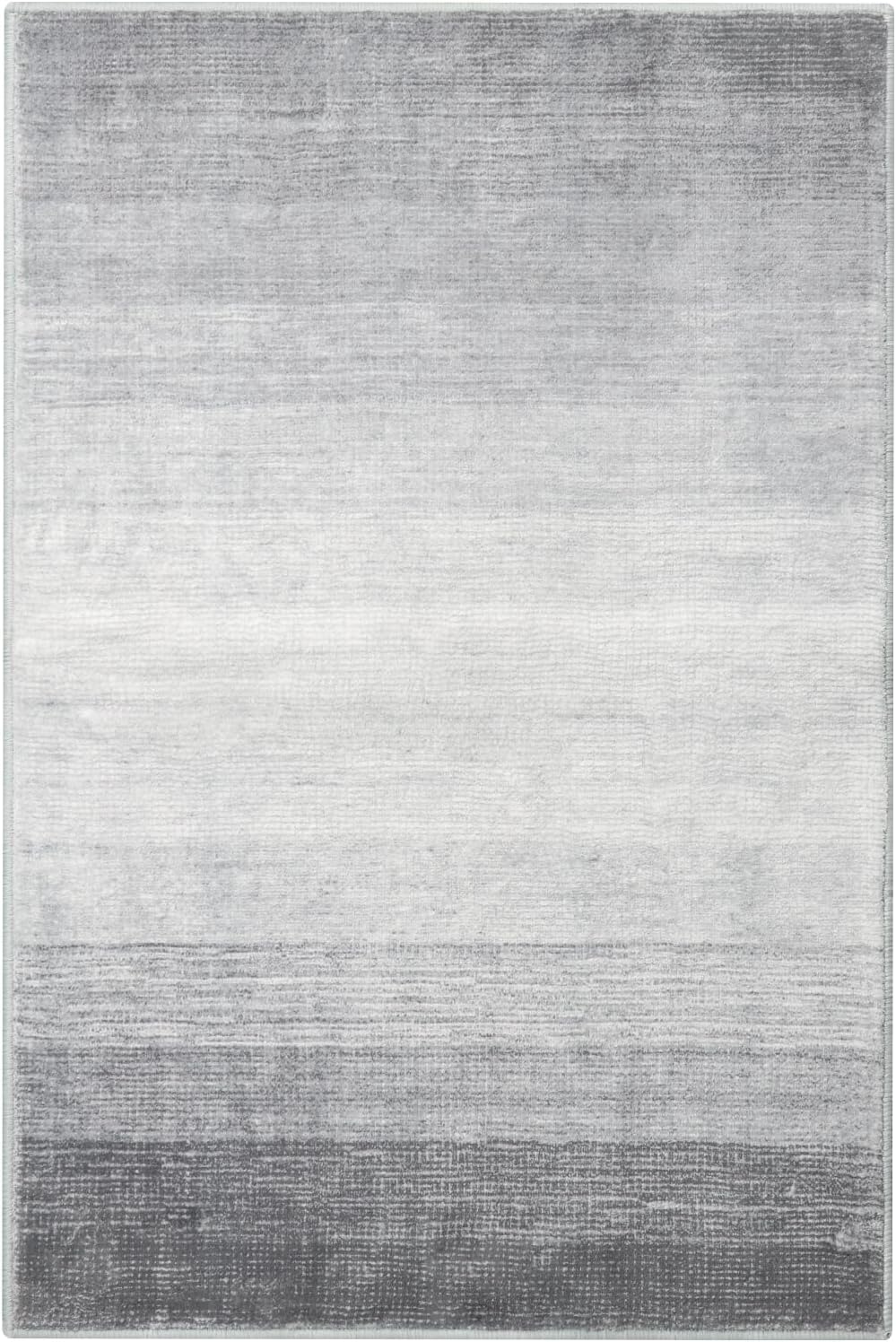 Wonnitar Alfombra moderna color gris degradado de 4 x 6 pies para dormitorio, alfombra lavable para sala de estar, antideslizante, resistente a las