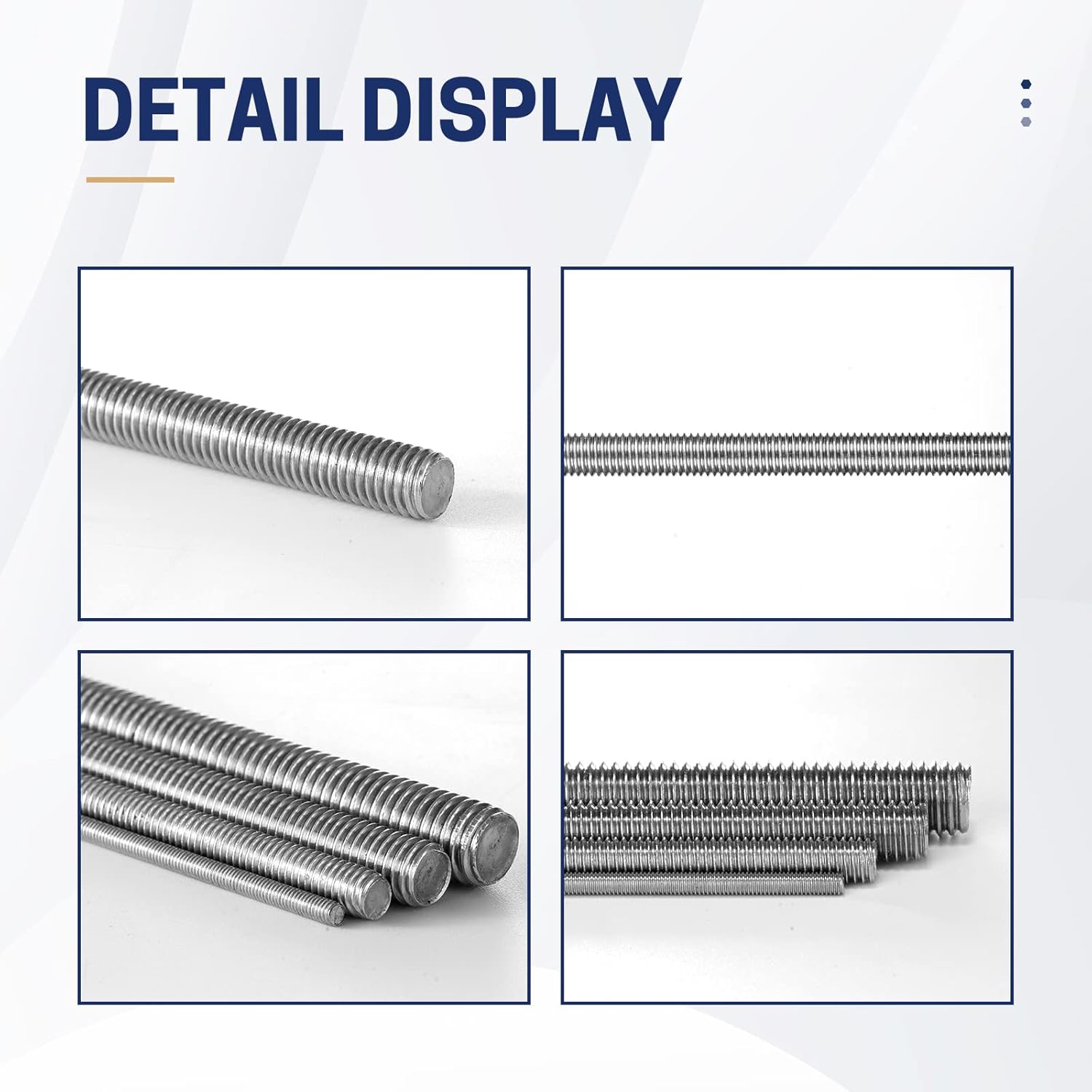 26 varillas roscadas de 832 pulgadas con tuercas hexagonales M4 de acero inoxidable 304 de 12 pulgadas totalmente roscadas, 13 hilos M4 de 11.18