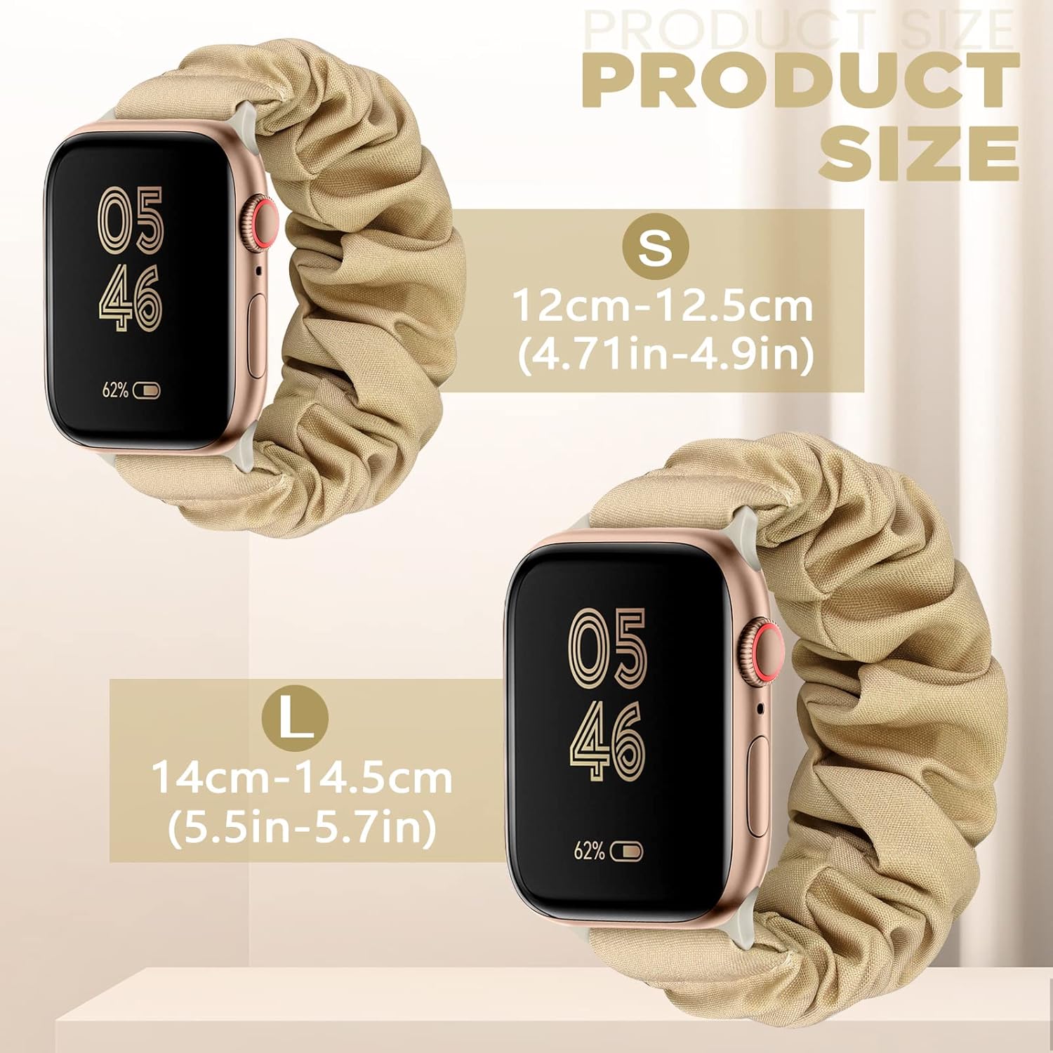 Paquete de 4 bandas elásticas compatibles con Apple Watch de 1.496 pulgadas, 1.575 pulgadas, 1.614 pulgadas, 1.654 pulgadas, 1.732 pulgadas, 1.772