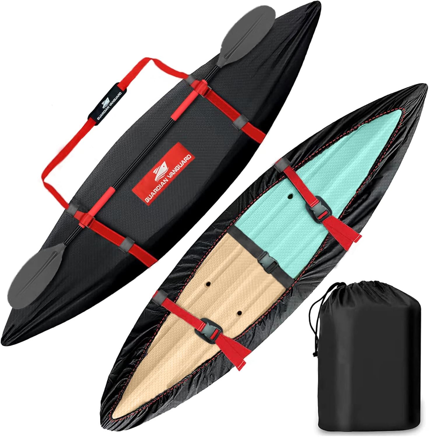 Guardian Vanguard Funda para kayak de 12 pies, 600D resistente 100% impermeable, cubierta contra el polvo, cubierta protectora contra el polvo,