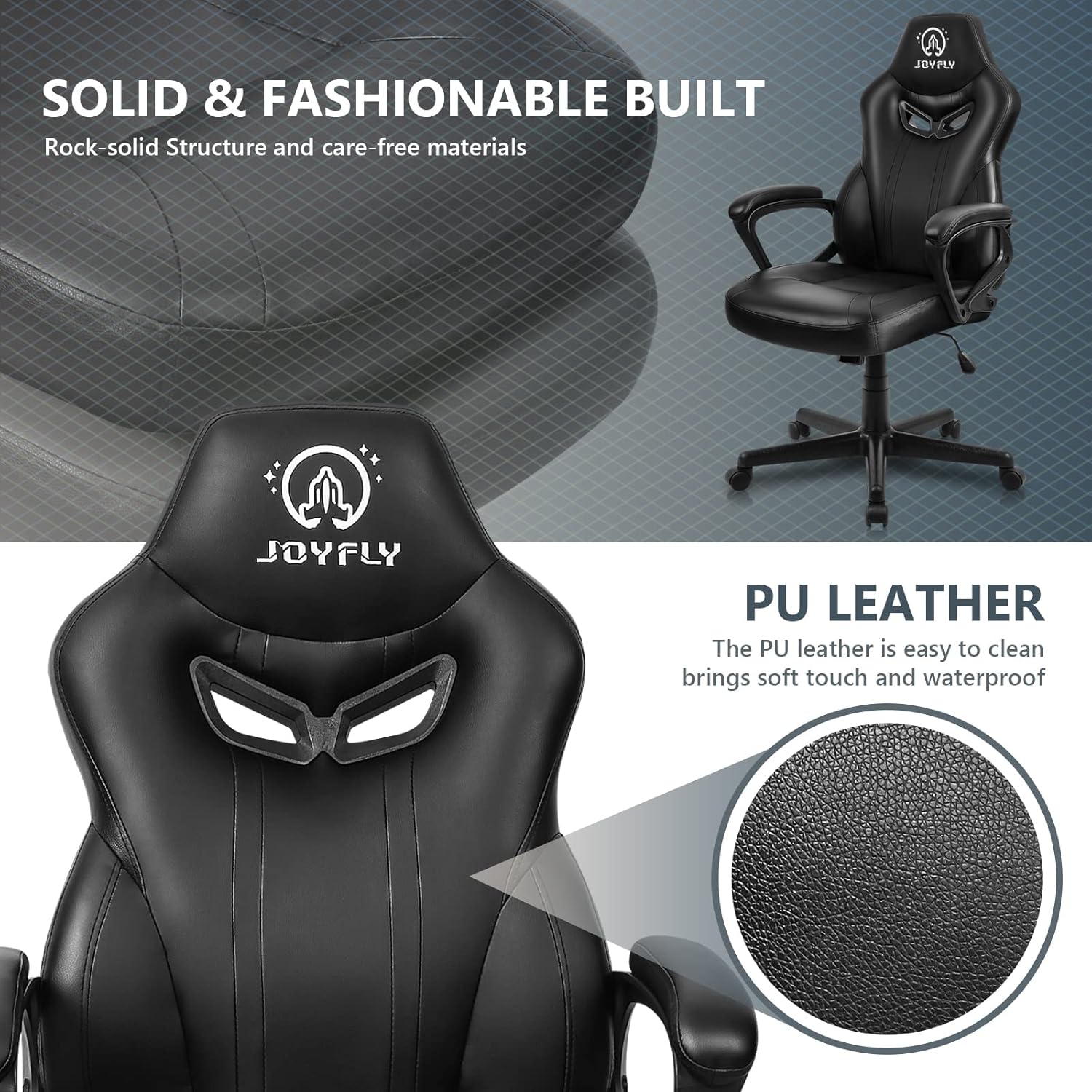 JOYFLY Silla de videojuegos, silla de computadora para adultos, adolescentes, silla de videojuegos, silla ergonómica de carreras para computadora de
