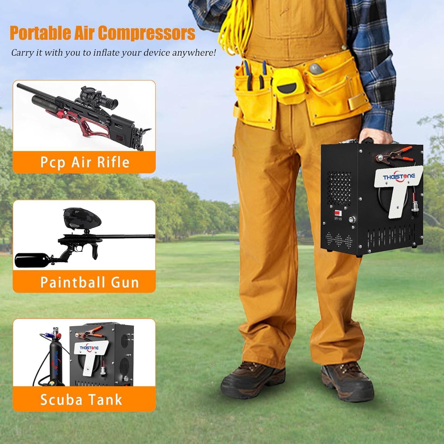 Compresor de aire PCP 4500 Psi30Mpa, filtro separador integrado sin aceiteagua, alimentado por Home 110V AC o Car 12V DC, Compresor Pcp para tanque