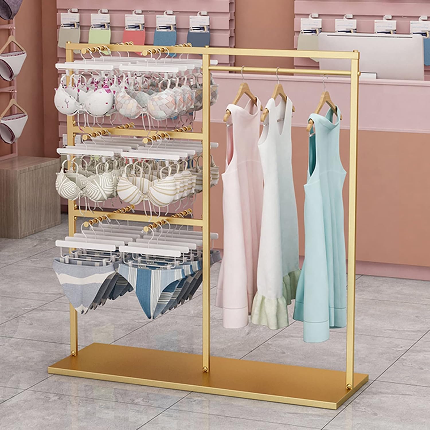 Perchero para abrigos, soportes de exhibición de ropa interior, tienda de ropa independiente, boutiques, ropa al por menor, estante de ropa