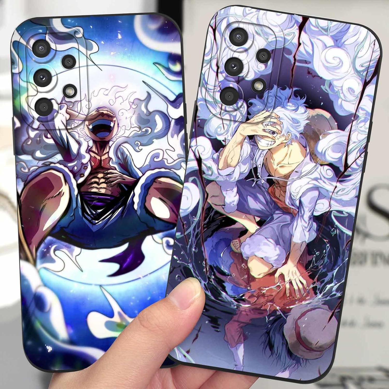 2 fundas de teléfono animé para Samsung Galaxy A13 4G de 6.6 pulgadas, fundas de estética con estampado de manga, diseño de dibujos animados de