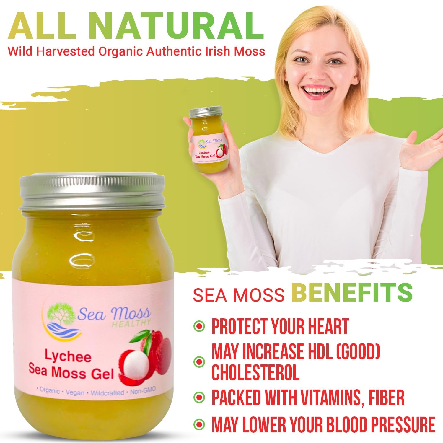 Gel de musgo marino  Cosechado en la naturaleza auténtico sin OMG, vegano, keto, paleo, crudo, todo natural, sin conservantes, añadir a batidos,