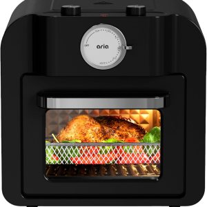 Aria Retro – Horno freidora de aire de 17 cuartos de galón funcionalidad 4 en 1, hornear, freír, asar y asar con cesta de freidora de aire y Aria Retro – Horno freidora de aire de 17 cuartos de galón funcionalidad 4 en 1, hornear, freír, asar y asar con cesta de freidora de aire y