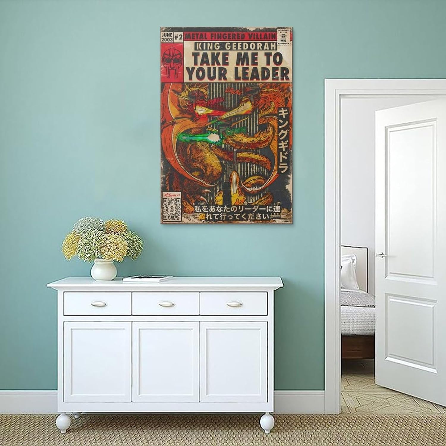 MF Doom – Póster de rapero hip-hop, cómic, portada de álbum, pósteres para habitación, estética, arte de pared, decoración de dormitorio, 12 x 18