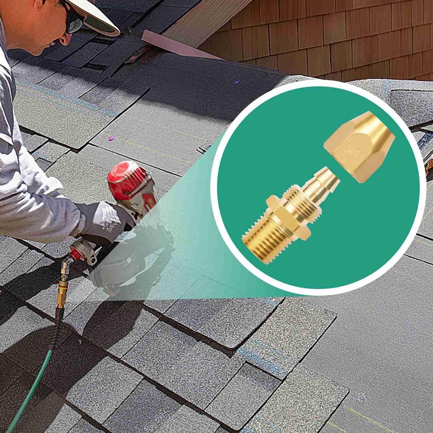 2 piezas de latón macizo de alta calidad, accesorios de reparación de extremo de manguera de poliuretano de 14 pulgadas de diámetro interior con 14