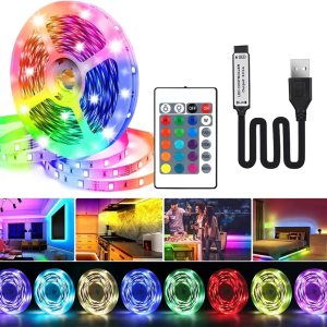 Tira de luces LED para TV, tira de luces LED alimentadas por USB de 13.12 pies para TV detrás de 32 a 65 pulgadas, luces RGB que cambian de color Tira de luces LED para TV, tira de luces LED alimentadas por USB de 13.12 pies para TV detrás de 32 a 65 pulgadas, luces RGB que cambian de color