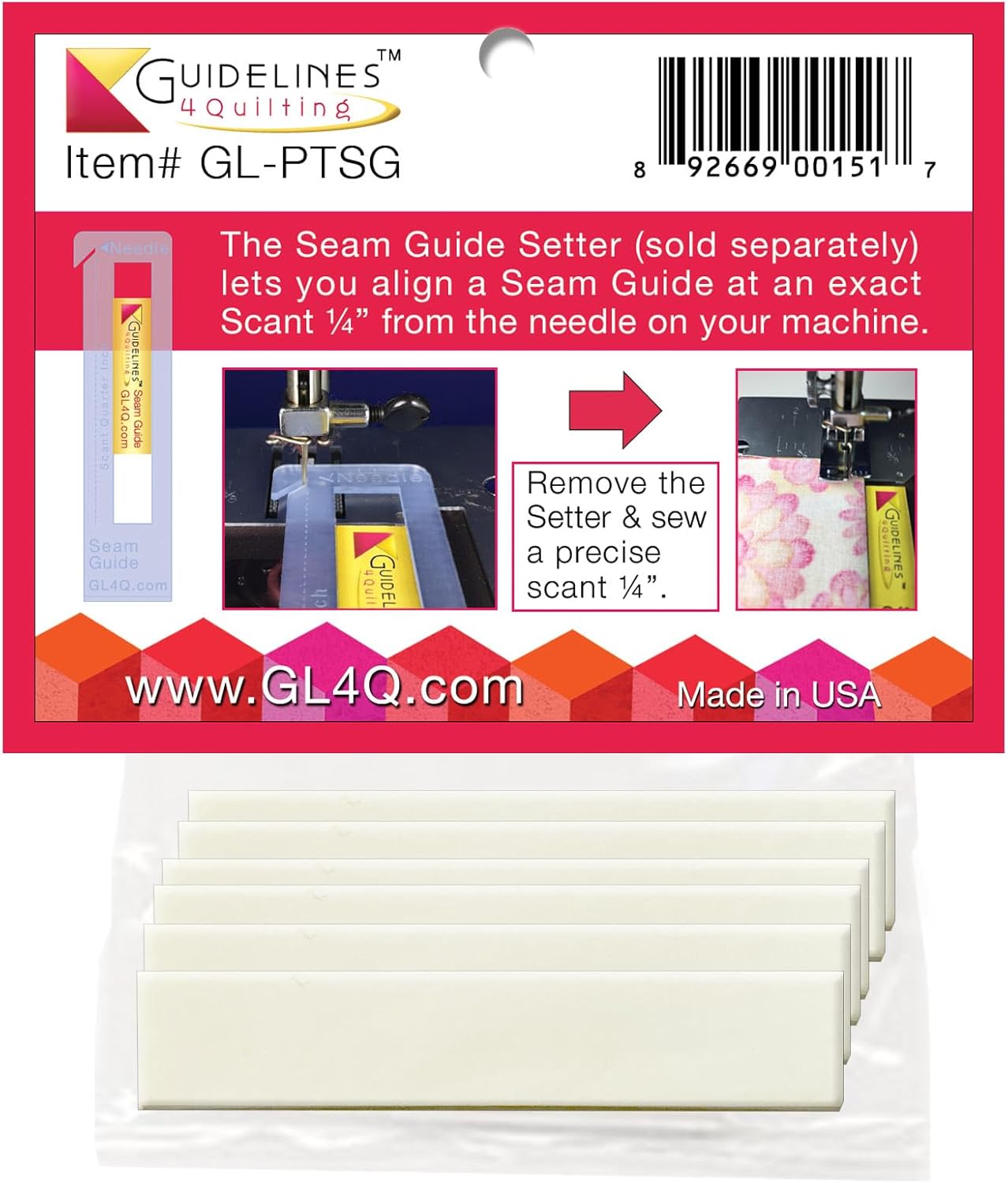 Guidelines4quilting – Paquete de 6 guías de costura  x 2 x 132 pulgadas – Adhesivo extraíble y no deja residuos pegajosos (paquete de 2)