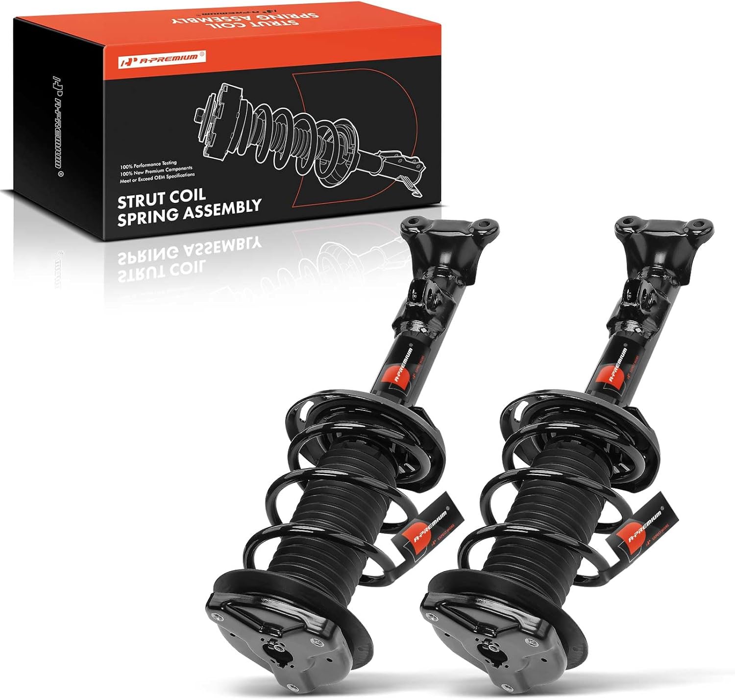 A-Premium Par delantero (2) Conjunto completo de amortiguador y muelle helicoidal compatible con Mercedes-Benz C230 2008-2009, C250 2010-2014, C300,