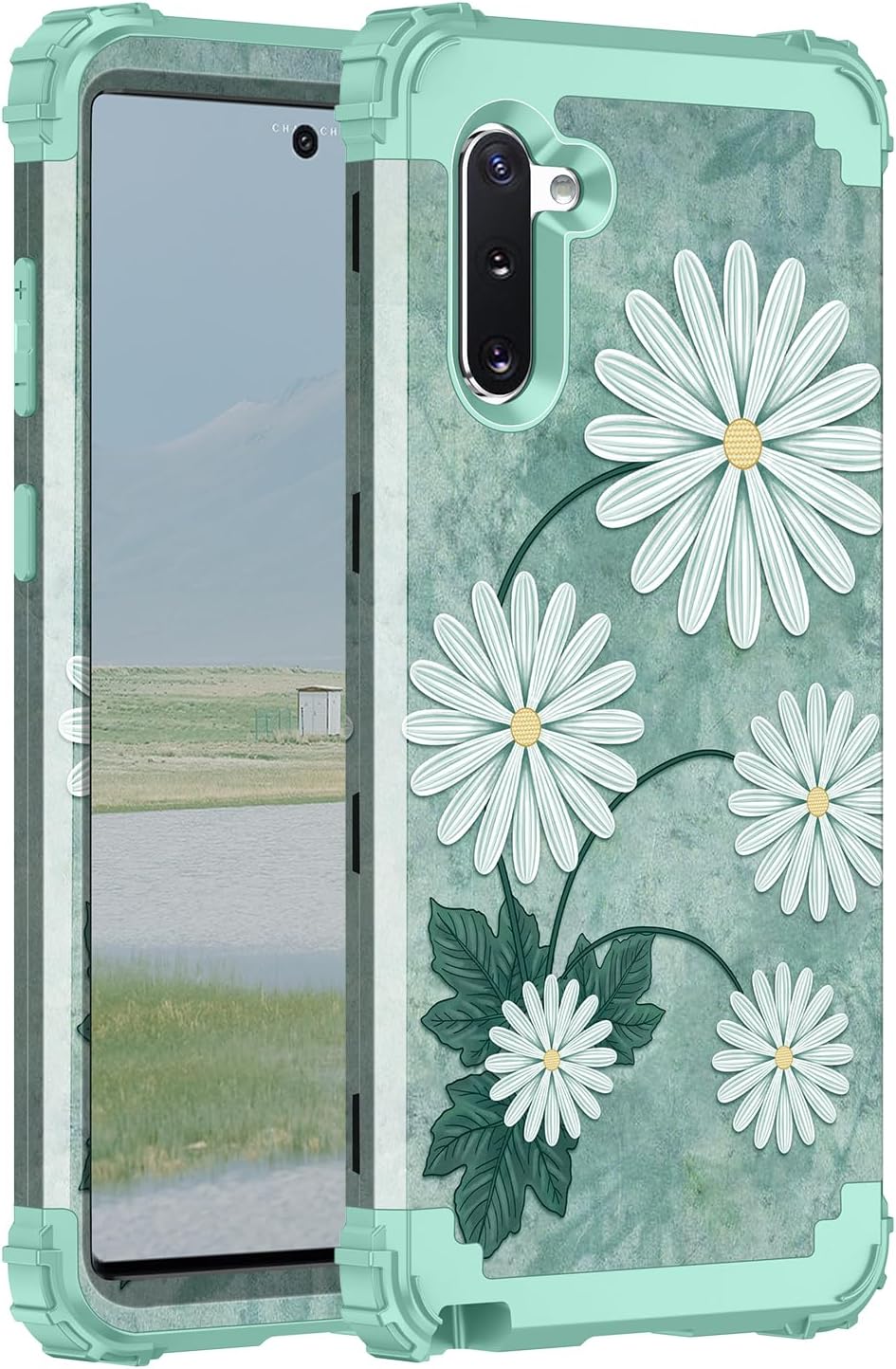 Hekodonk Funda protectora híbrida para Samsung Galaxy Note 10, resistente a prueba de golpes, de plástico duro+goma de silicona, funda protectora