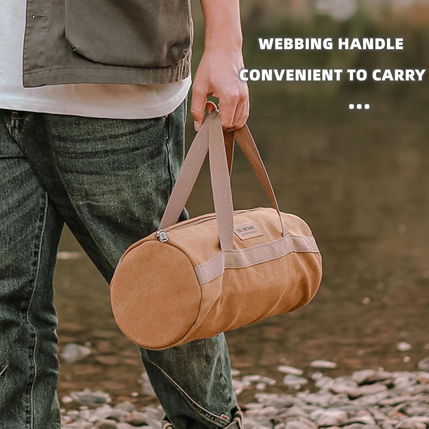 Bolsa de almacenamiento de lona para camping, bolsa de almacenamiento de herramientas para barbacoa, bolsa de almacenamiento de estacas para tienda
