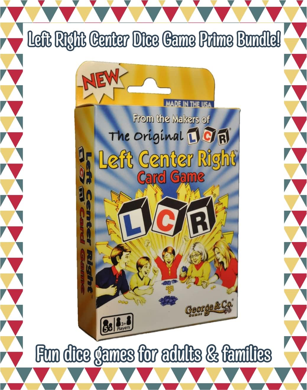 George & Company LCR – Juego de dados para centro izquierdo y derecho, paquete de 2 unidades  Juego de dados LCR original LCR izquierda centro